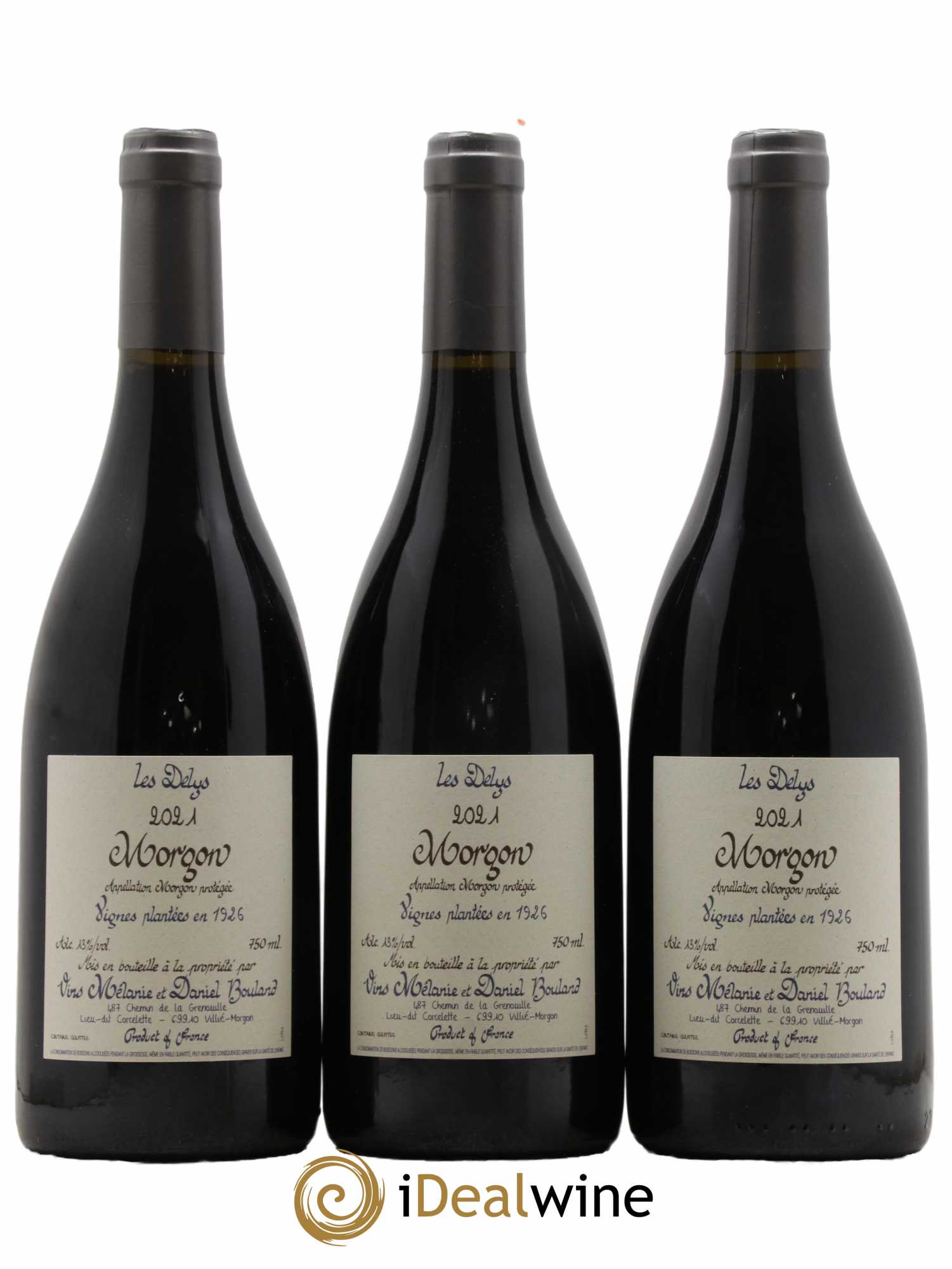 Morgon Les Delys Vielles Vignes de 1926 Daniel Bouland (Domaine) Vignes plantées en 1926 2021 - Lot de 3 bouteilles - 0