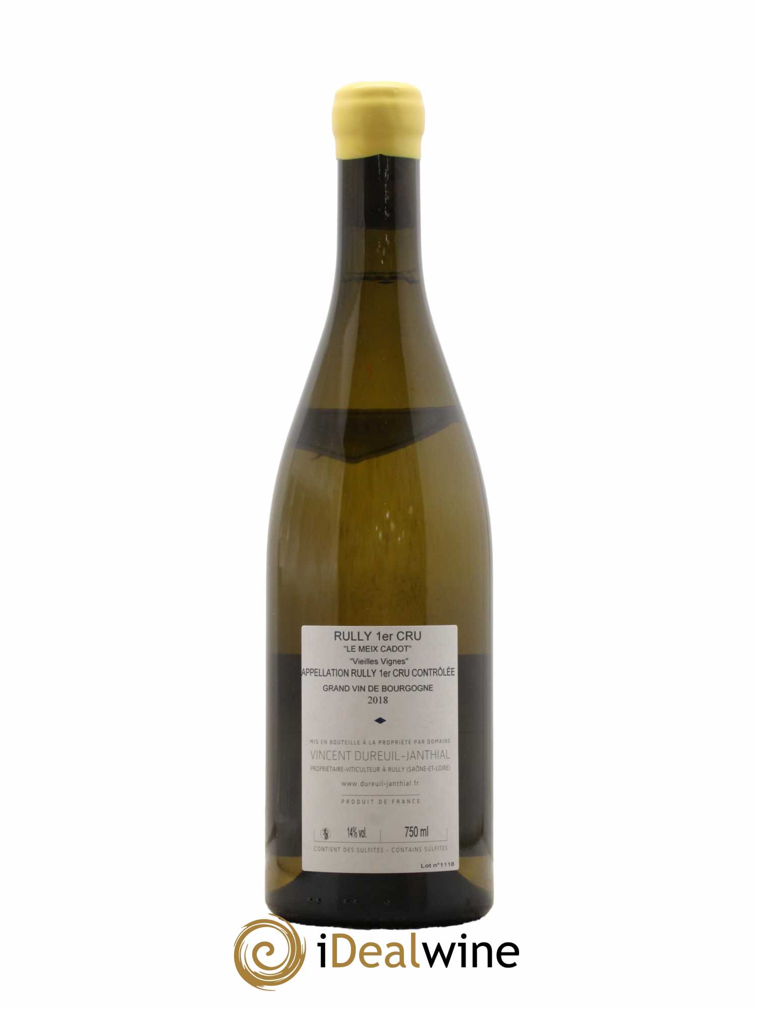 Rully 1er Cru Le Meix Cadot Vieilles Vignes Vincent Dureuil-Janthial 2018 - Lot de 1 bouteille - 1