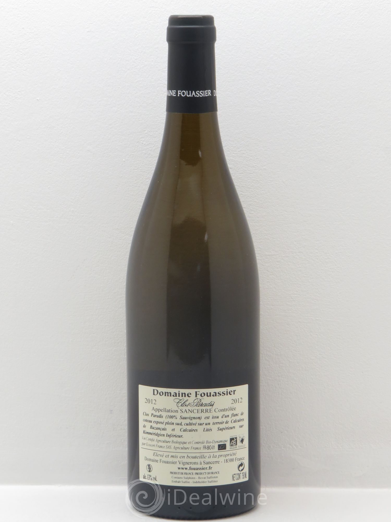 Sancerre Clos Paradis Fouassier (sans prix de réserve) 2012 - Posten von 6 Flaschen - 1
