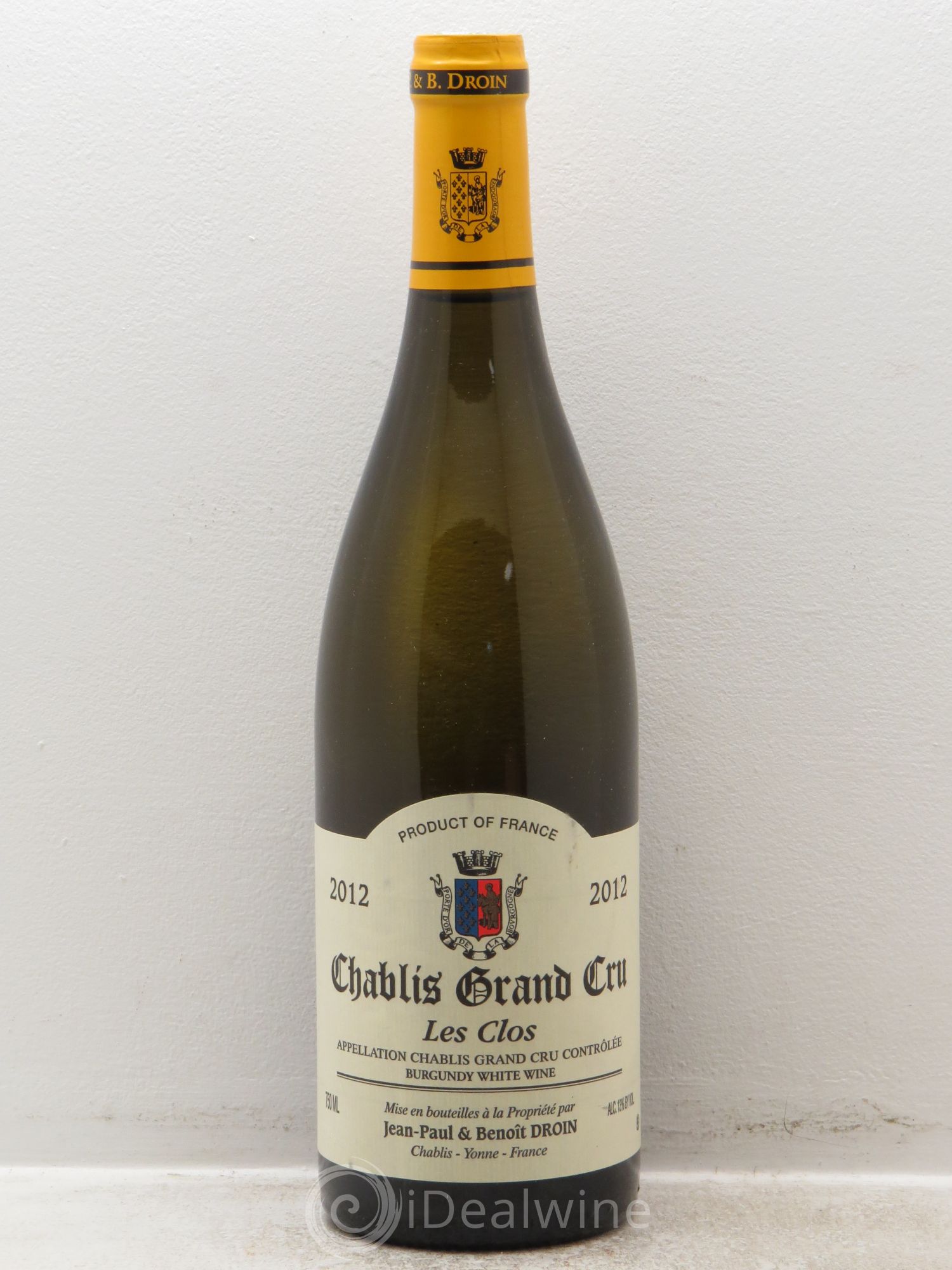 Chablis Grand Cru Les Clos Jean-Paul & Benoît Droin (Domaine) 2012 - Lot de 1 bouteille - 0