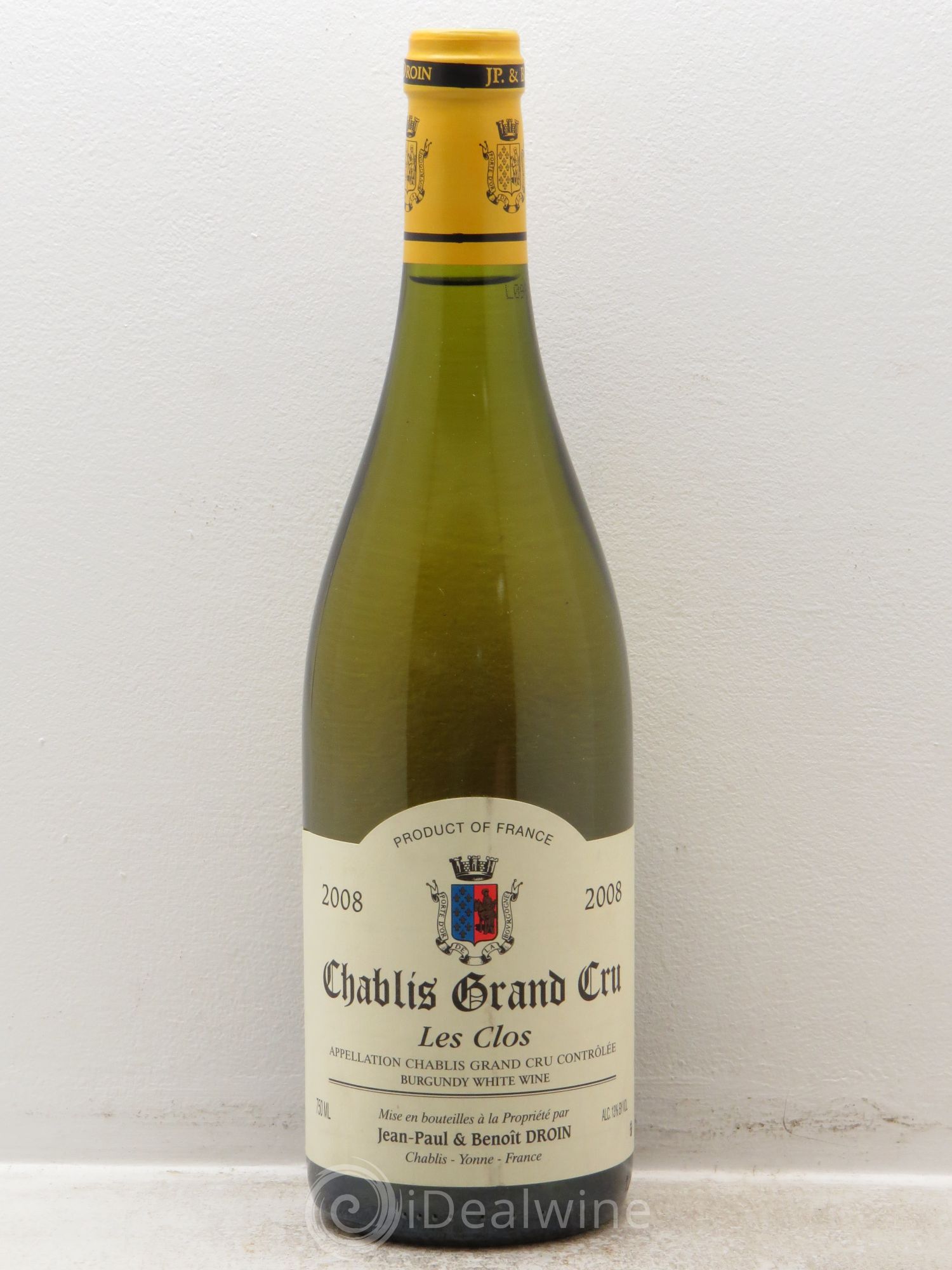 Chablis Grand Cru Les Clos Jean-Paul & Benoît Droin (Domaine) 2008 - Lot de 1 bouteille - 0
