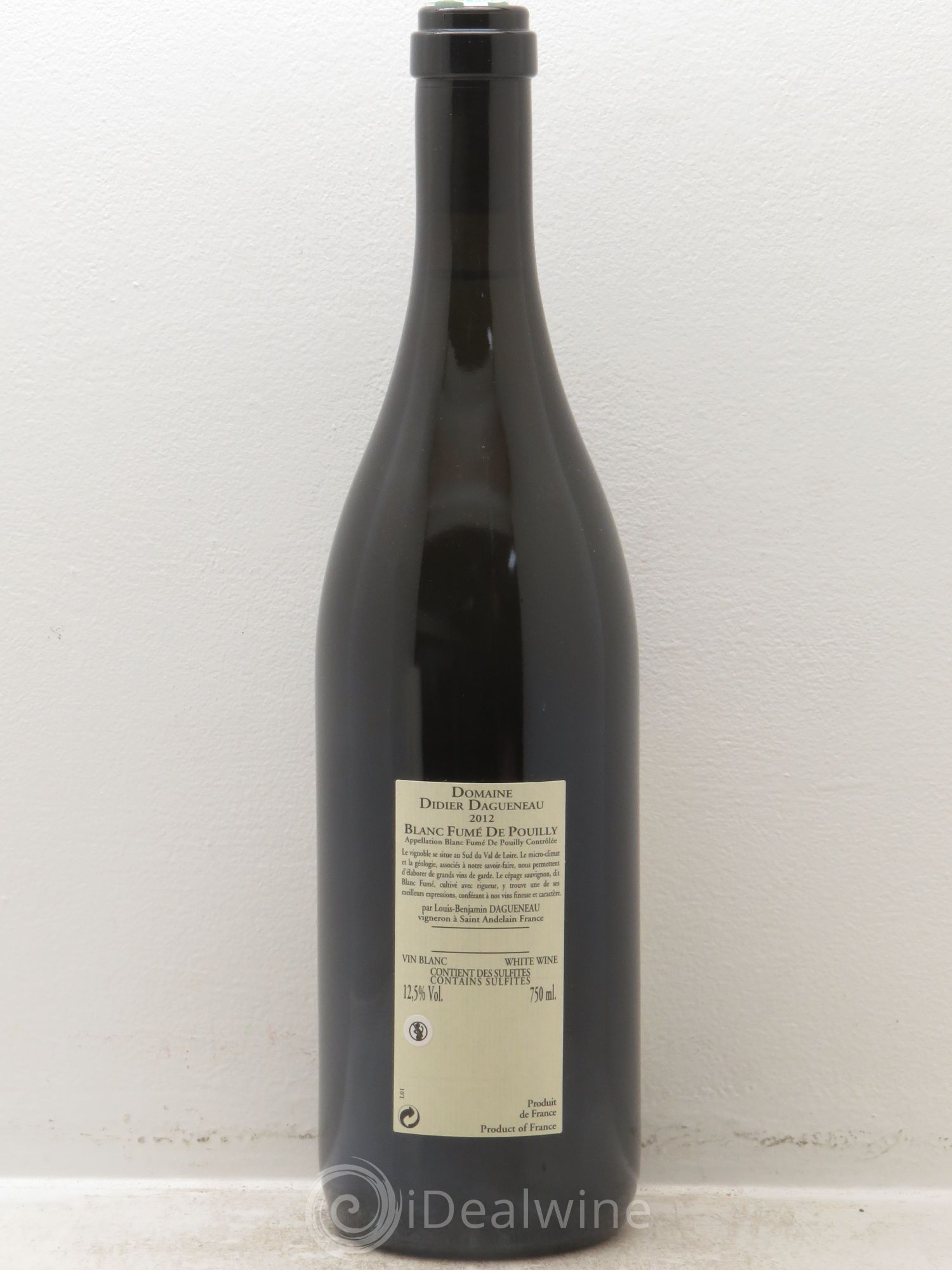 Pouilly-Fumé Blanc Fumé de Pouilly Dagueneau (Domaine Didier - Louis-Benjamin)  (sans prix de réserve) 2012 - Lot de 1 bouteille - 1