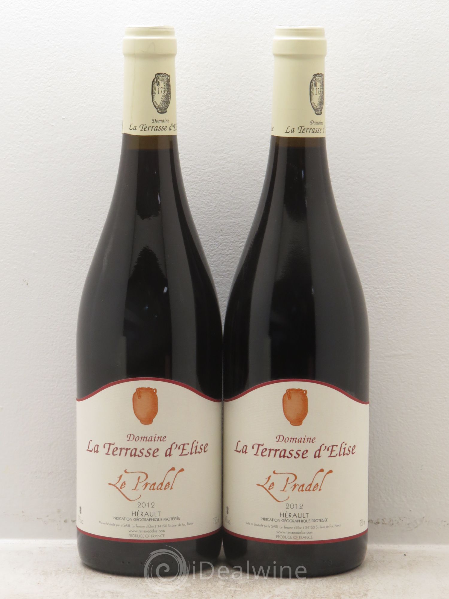 Pays d'Hérault Le Pradel Terrasse d'Elise (Domaine de la) (sans prix de réserve) 2012 - Lot de 2 bouteilles - 0