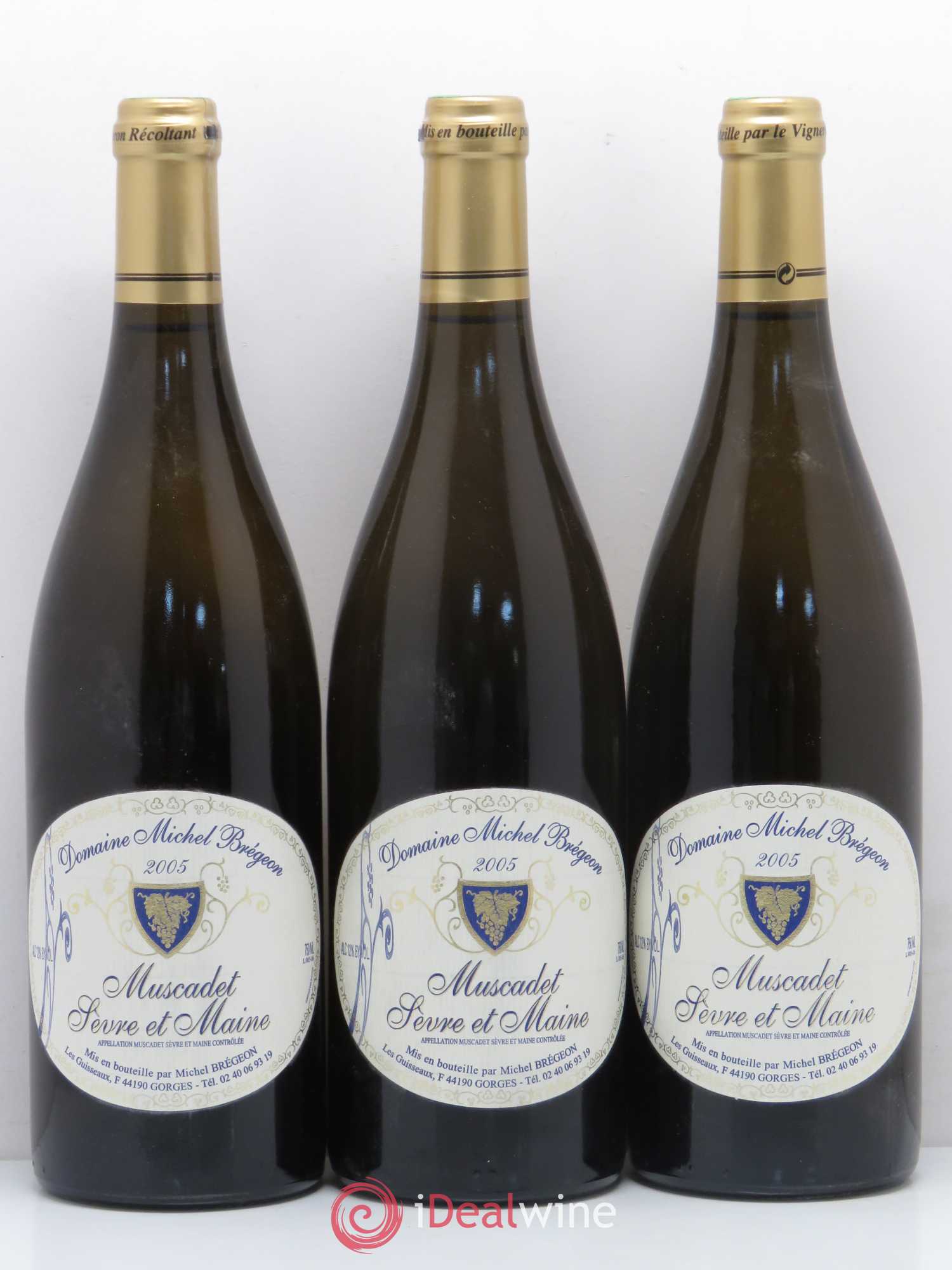 Muscadet-Sèvre-et-Maine Andre Michel Brégeon (sans prix de réserve) 2005 - Posten von 3 Flaschen - 0