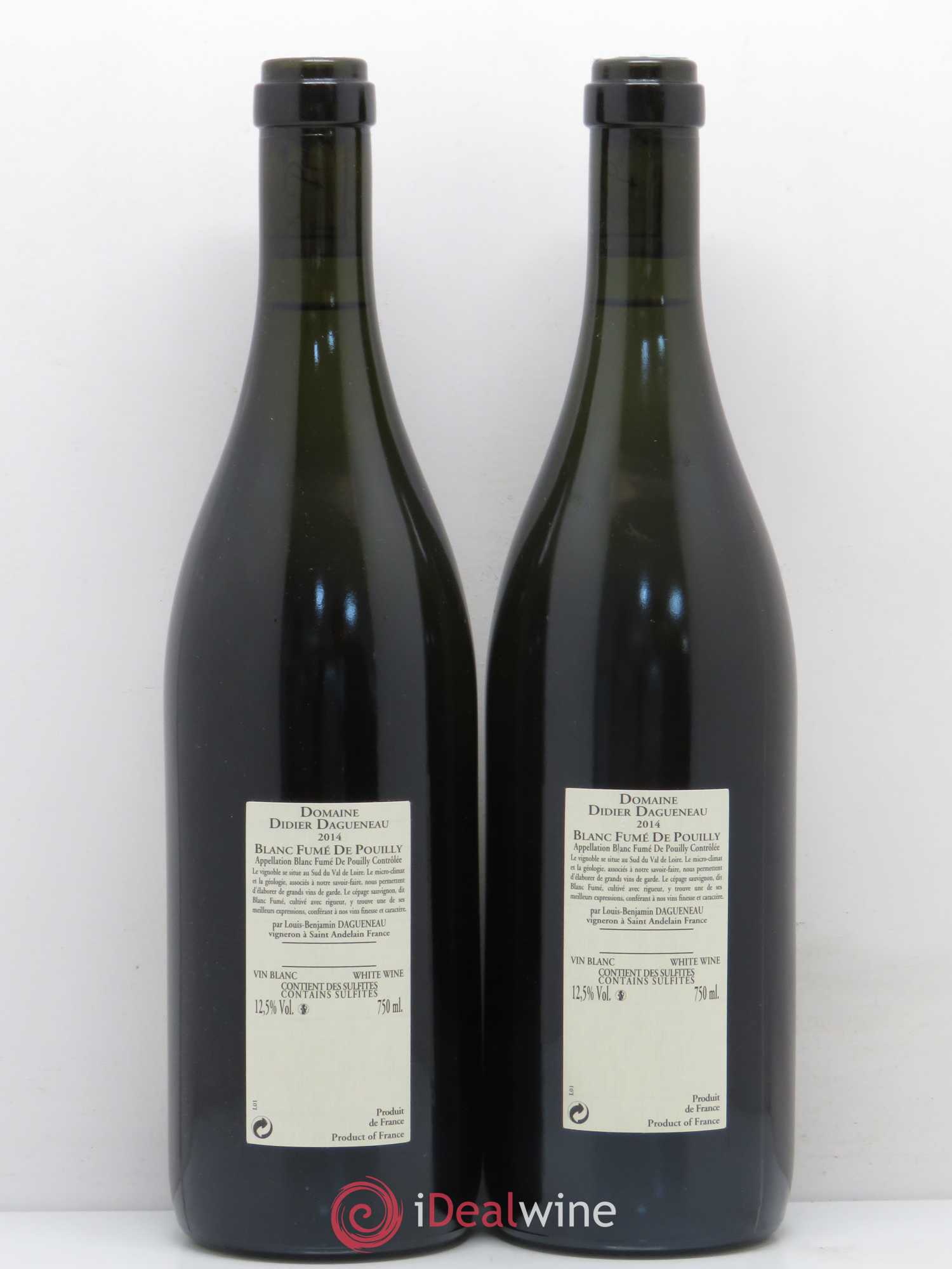 Pouilly-Fumé Blanc Fumé de Pouilly Dagueneau (Domaine Didier - Louis-Benjamin) 2014 - Lot de 2 bouteilles - 1