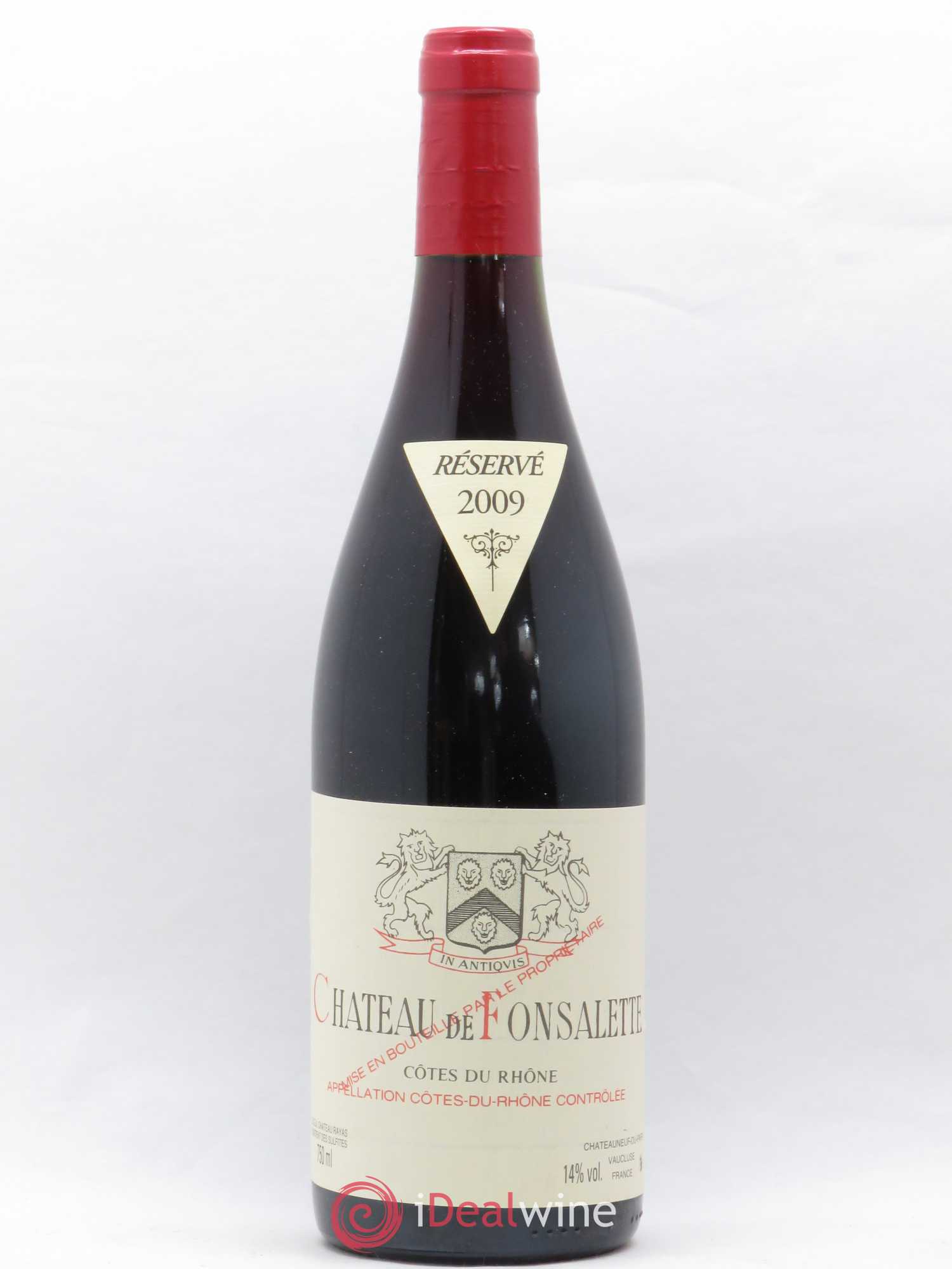 Côtes-du-Rhône Château de Fonsalette Emmanuel Reynaud 2009 - Lot de 1 bouteille - 0