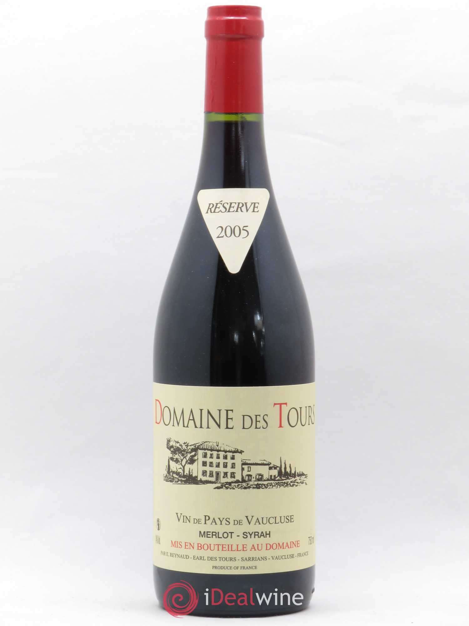 Vaucluse Domaine des Tours Merlot-Syrah Emmanuel Reynaud 2005 - Lot de 1 bouteille - 0