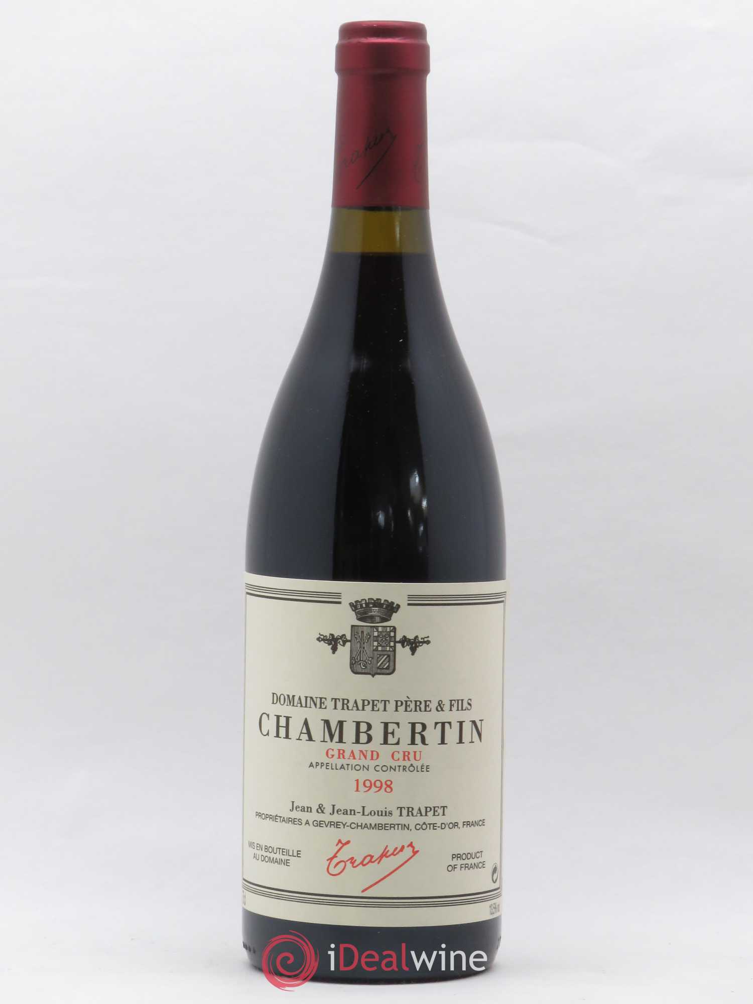 Chambertin Grand Cru Domaine Trapet 1998 - Lot de 1 bouteille - 0