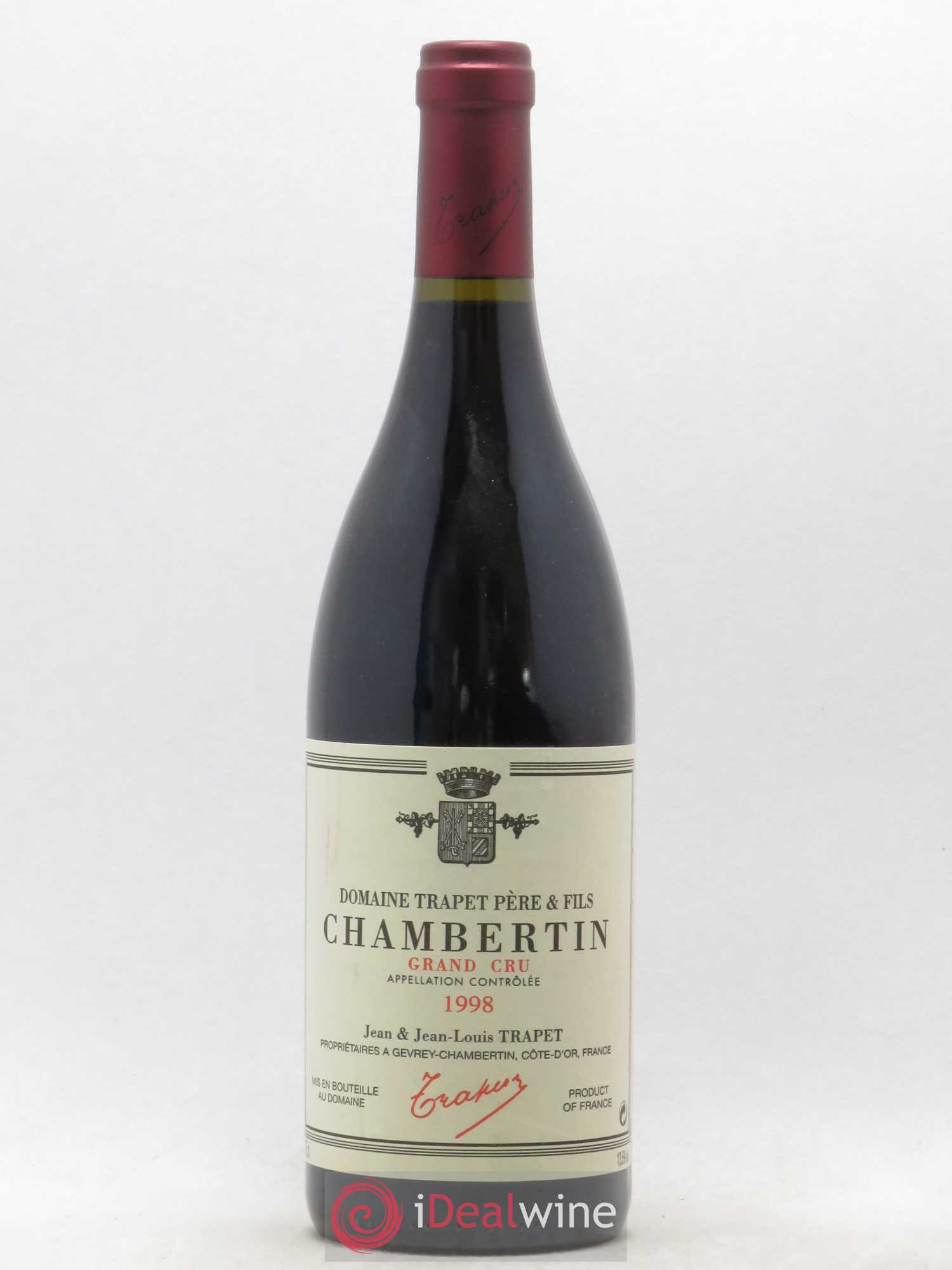 Chambertin Grand Cru Domaine Trapet 1998 - Lot de 1 bouteille - 0