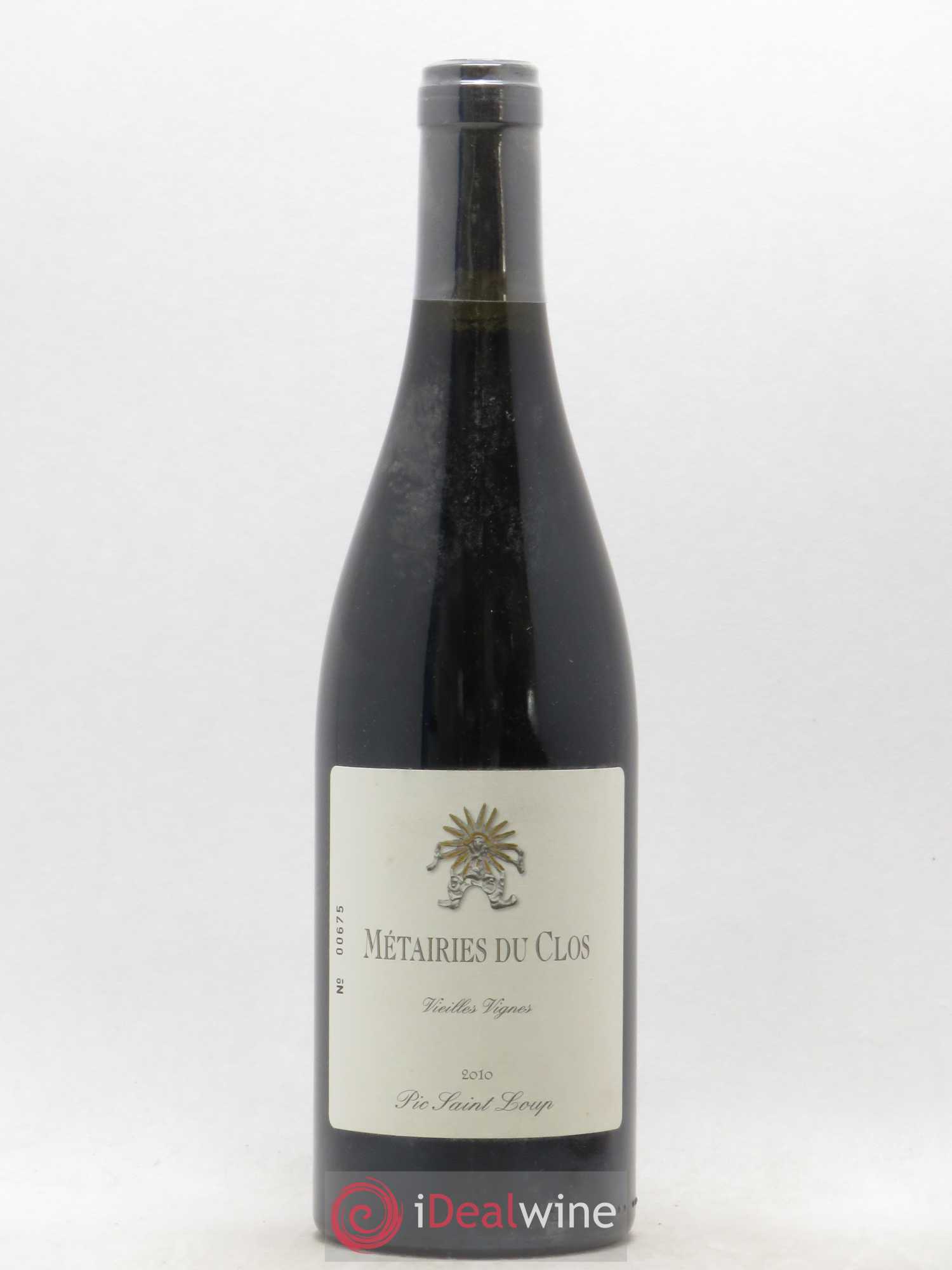 Pic Saint-Loup Les Métairies du Clos Vieilles Vignes Christophe Peyrus et Françoise Julien 2010 - Lot de 1 bouteille - 0
