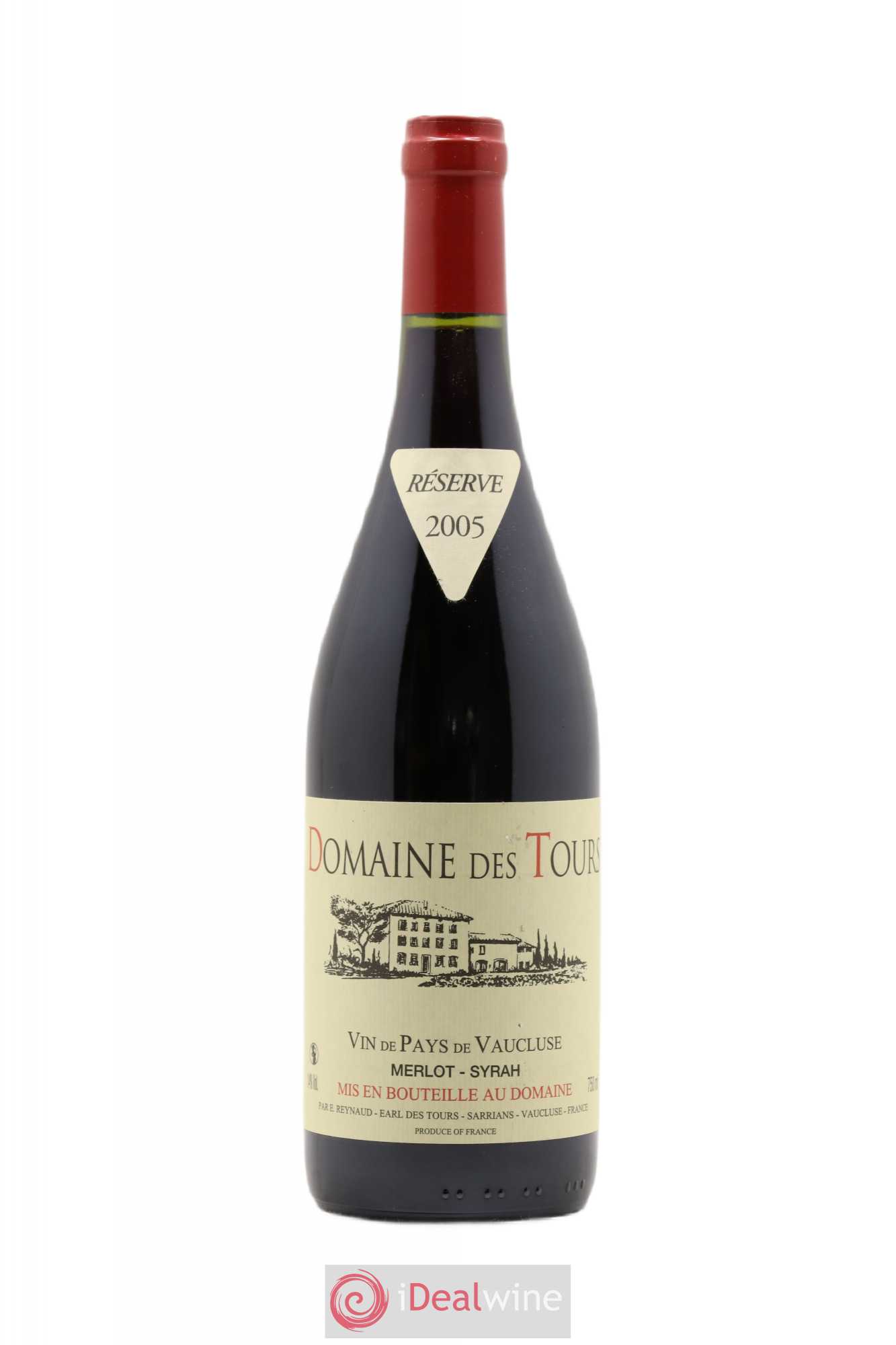 Vaucluse Domaine des Tours Merlot-Syrah Emmanuel Reynaud 2005 - Lot de 1 bouteille - 0