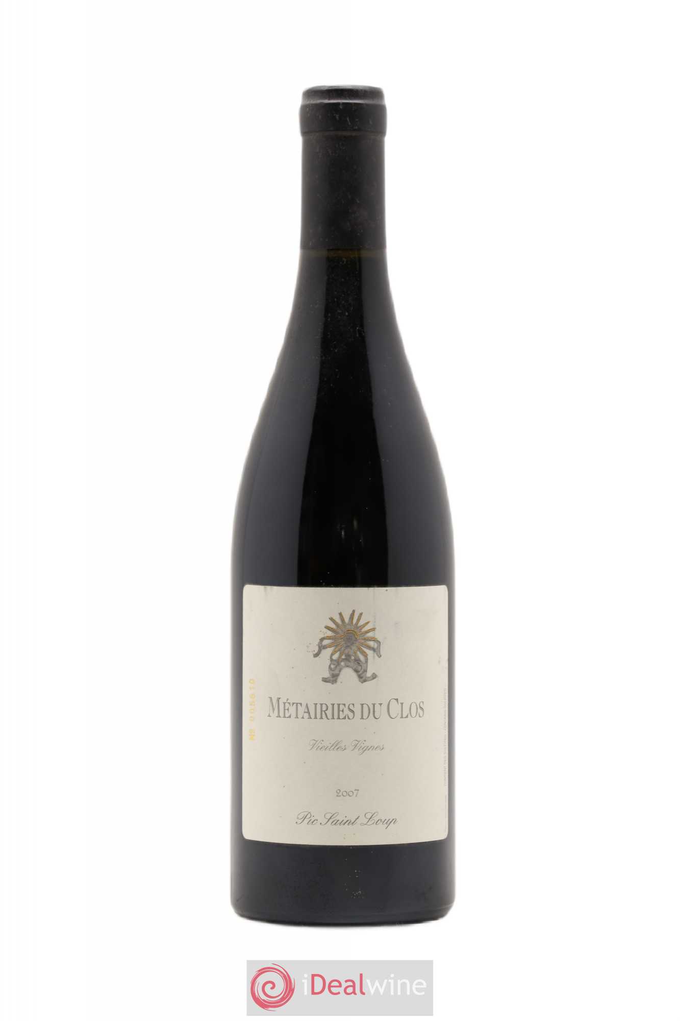 Pic Saint-Loup Les Métairies du Clos Vieilles Vignes Christophe Peyrus et Françoise Julien 2007 - Lot de 1 bouteille - 0