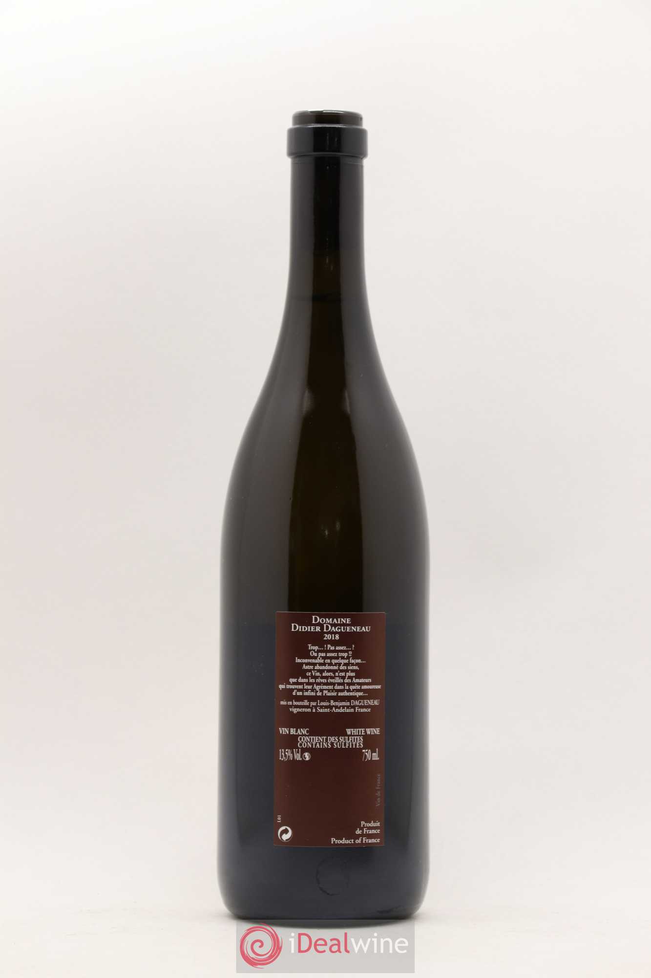 Vin de France (anciennement Pouilly-Fumé) Pur Sang Dagueneau (Domaine Didier - Louis-Benjamin) 2018 - Lot de 1 bouteille - 1