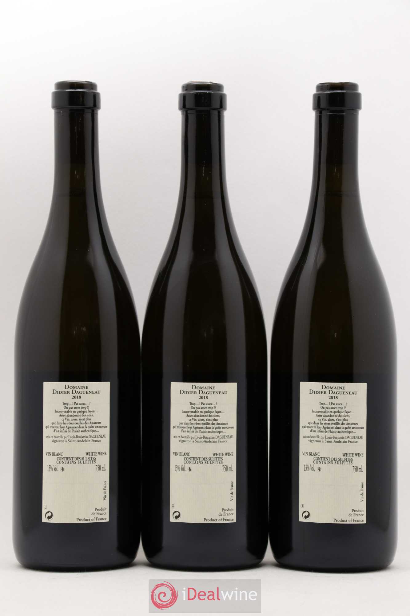 Vin de France Blanc Etc Dagueneau (Domaine Didier - Louis-Benjamin) 2018 - Lot de 3 bouteilles - 1