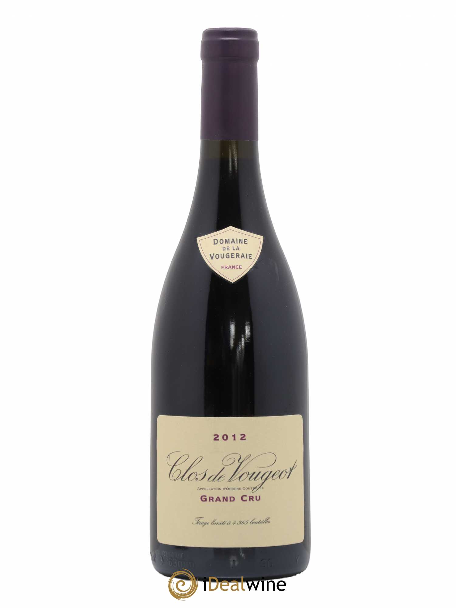 Clos de Vougeot Grand Cru La Vougeraie 2012 - Lot de 1 bouteille - 0