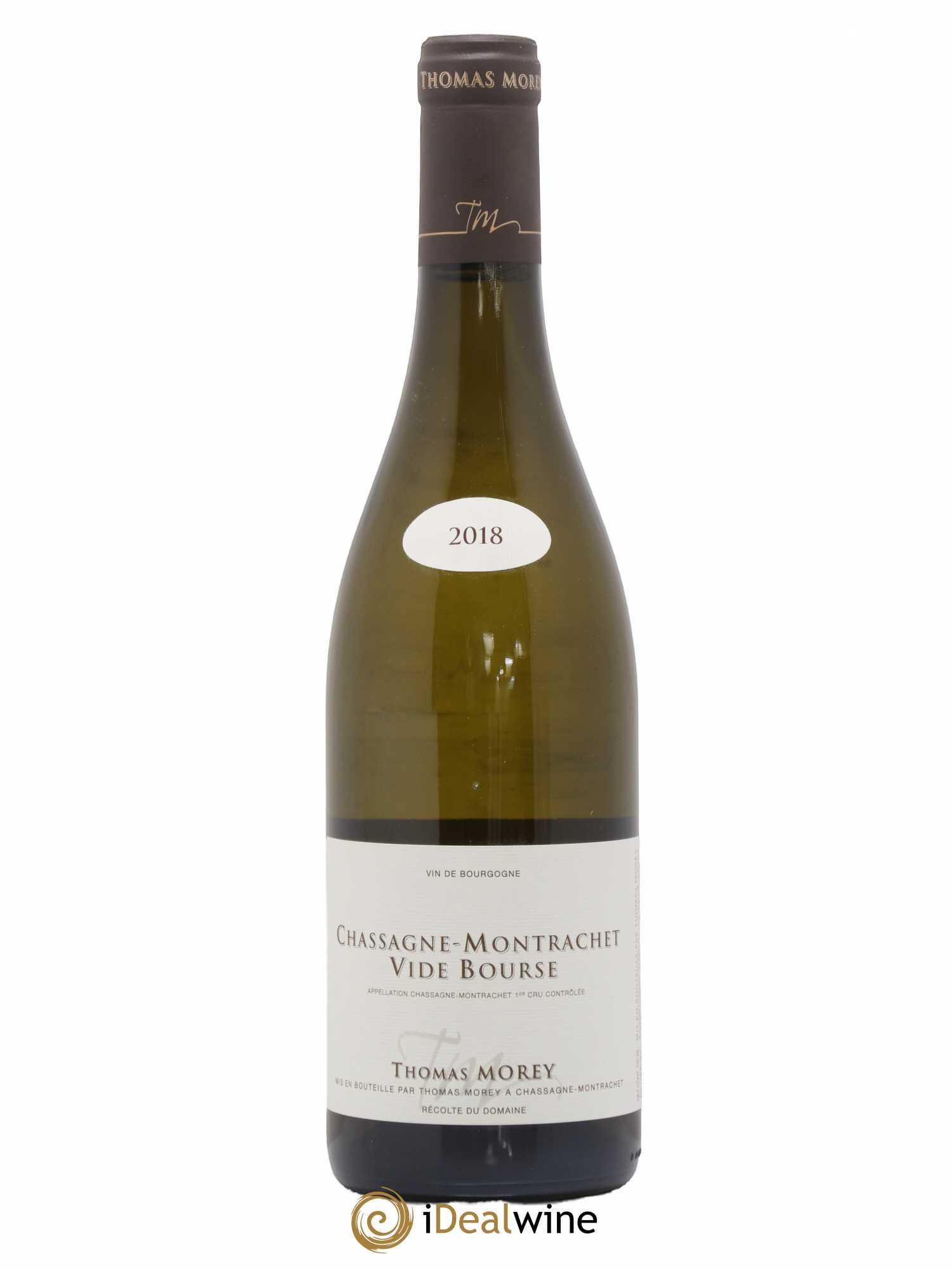 Chassagne-Montrachet 1er Cru Vide Bourse Thomas Morey 2018 - Lot de 1 bouteille - 0