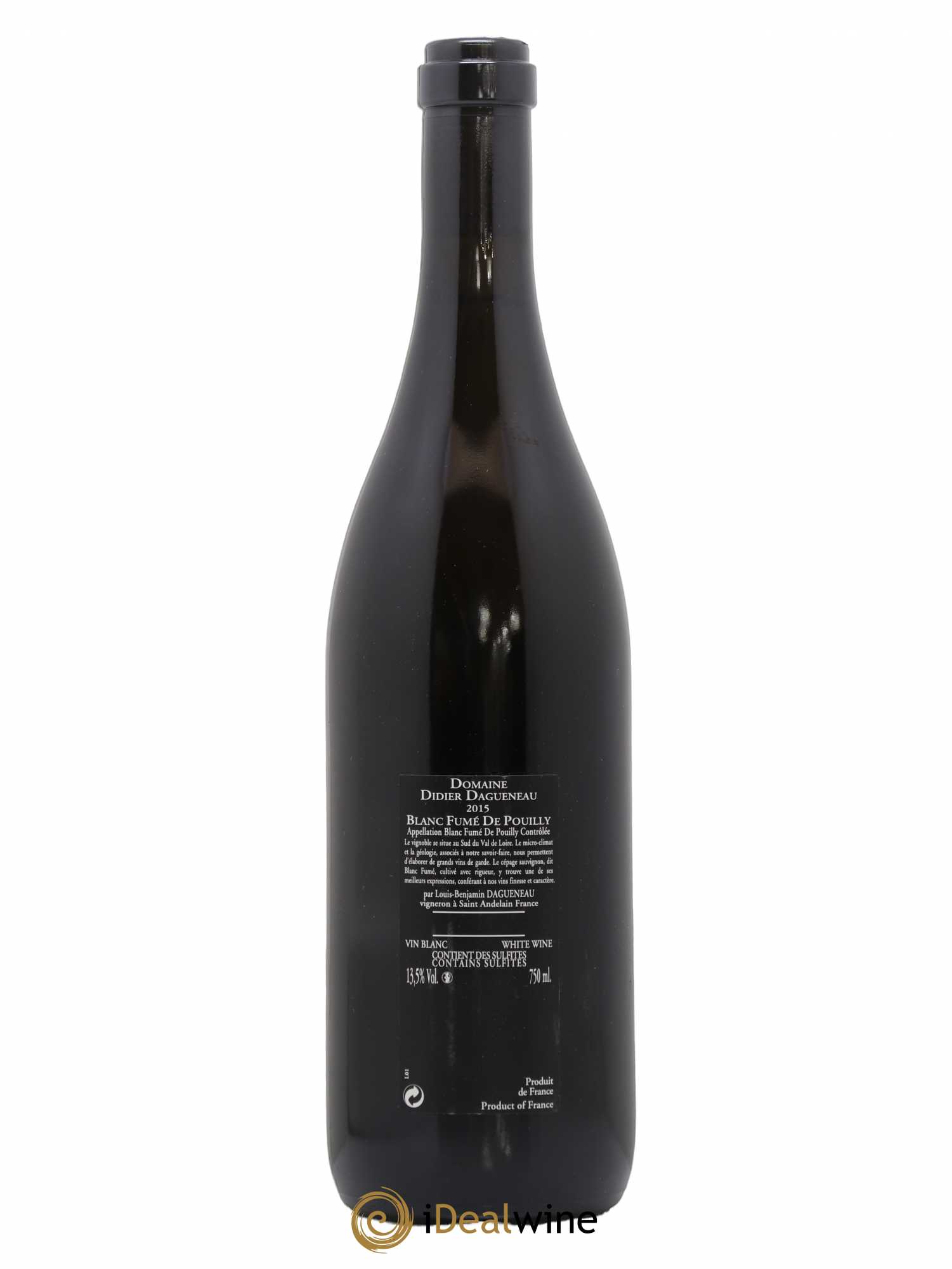 Vin de France (anciennement Pouilly-Fumé) Silex Dagueneau (Domaine Didier - Louis-Benjamin) 2015 - Lot de 1 bouteille - 1