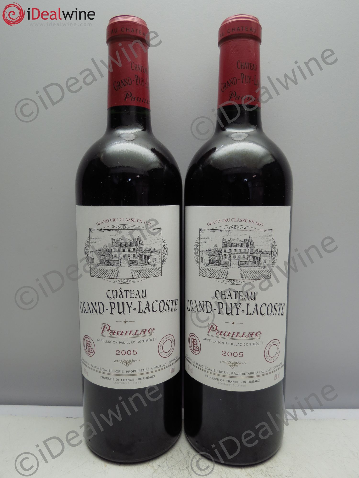 Château Grand Puy Lacoste 5ème Grand Cru Classé 2005 - Lot de 2 bouteilles - 0