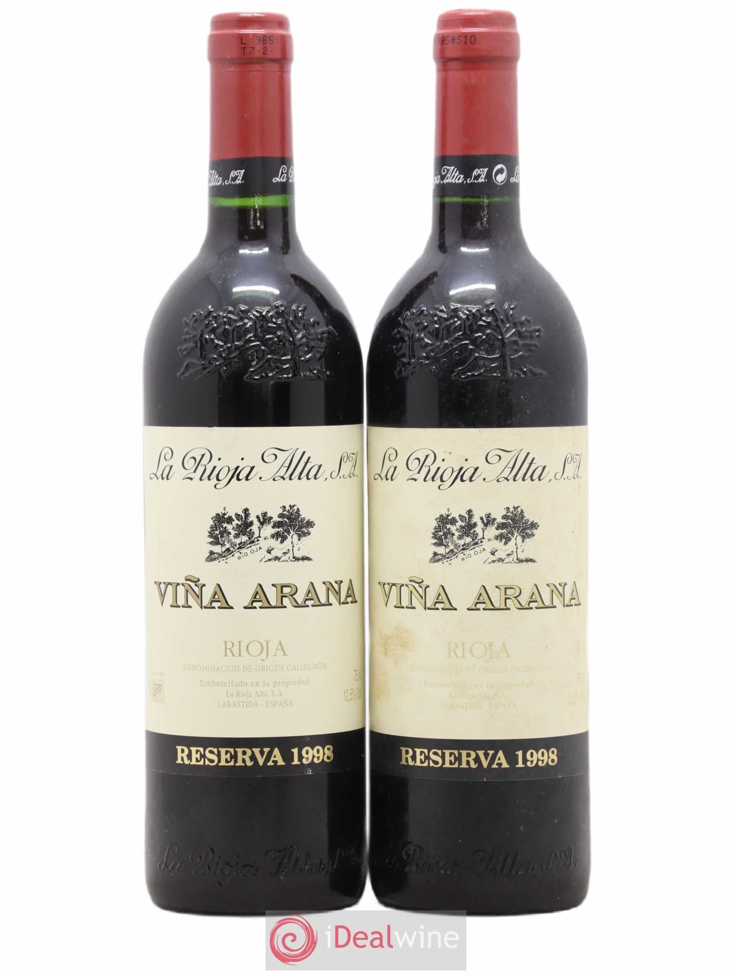 Rioja DOCa Vina Arana Reserva La Rioja Alta 1998 - Lot of 2 bottles - 0