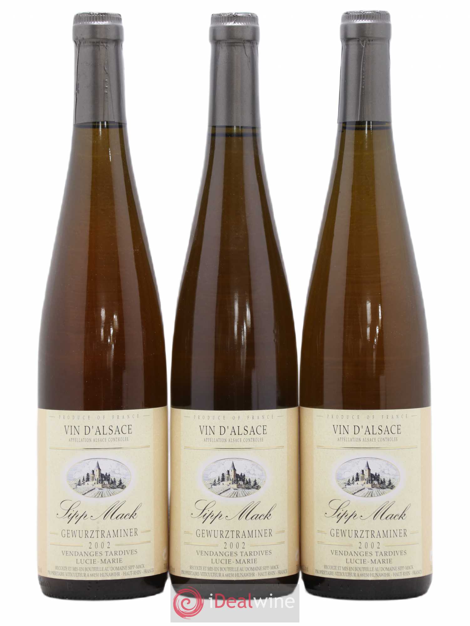 Alsace Gewurztraminer Vendanges Tardives cuvée Lucie-Marie Sipp Mack 2002 - Lotto di 3 bottiglie - 0