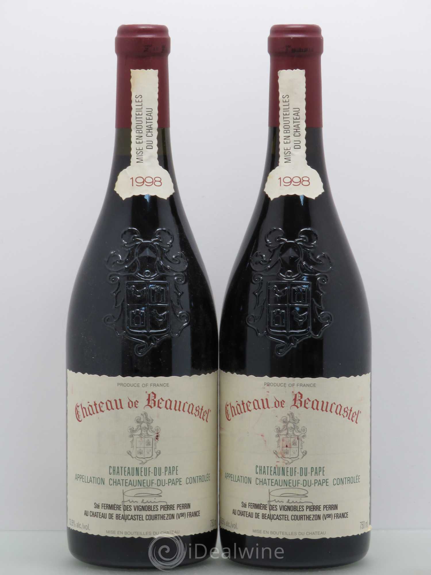 Châteauneuf-du-Pape Château de Beaucastel Famille Perrin 1998 - Lot de 2 bouteilles - 0
