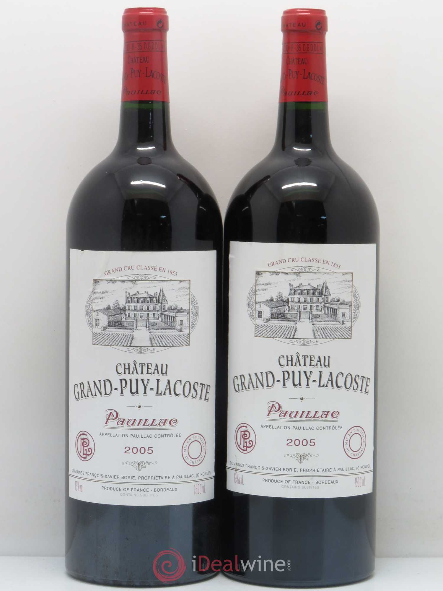Château Grand Puy Lacoste 5ème Grand Cru Classé 2005 - Lot de 2 magnums - 0