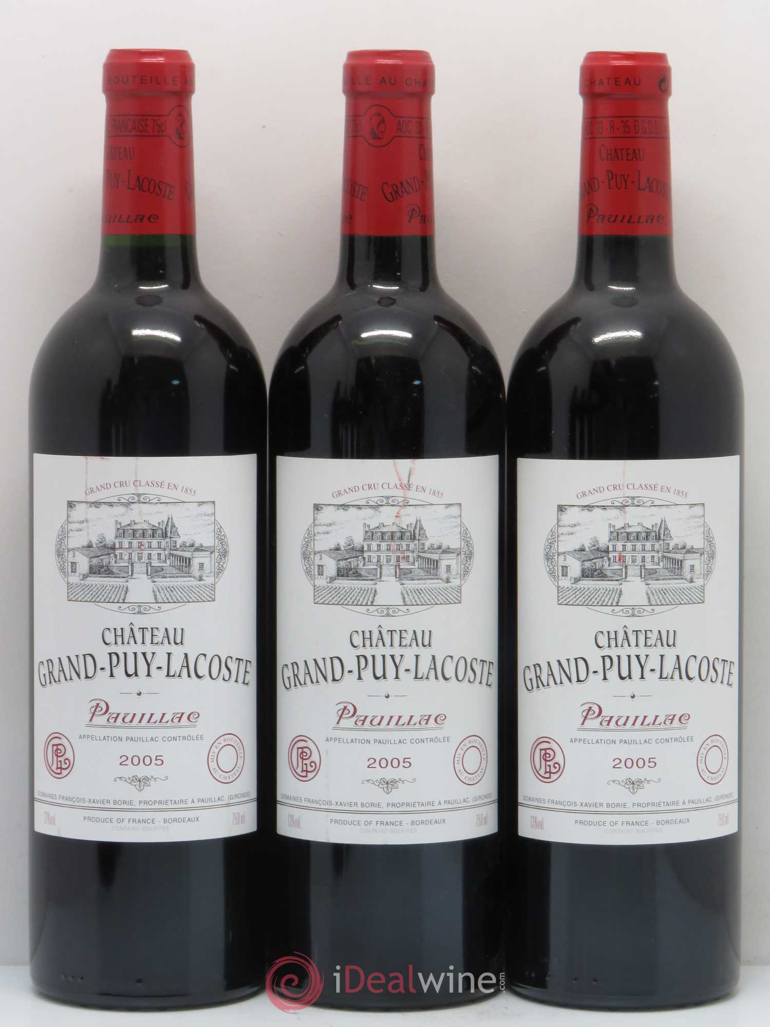 Château Grand Puy Lacoste 5ème Grand Cru Classé 2005 - Lot de 12 bouteilles - 1
