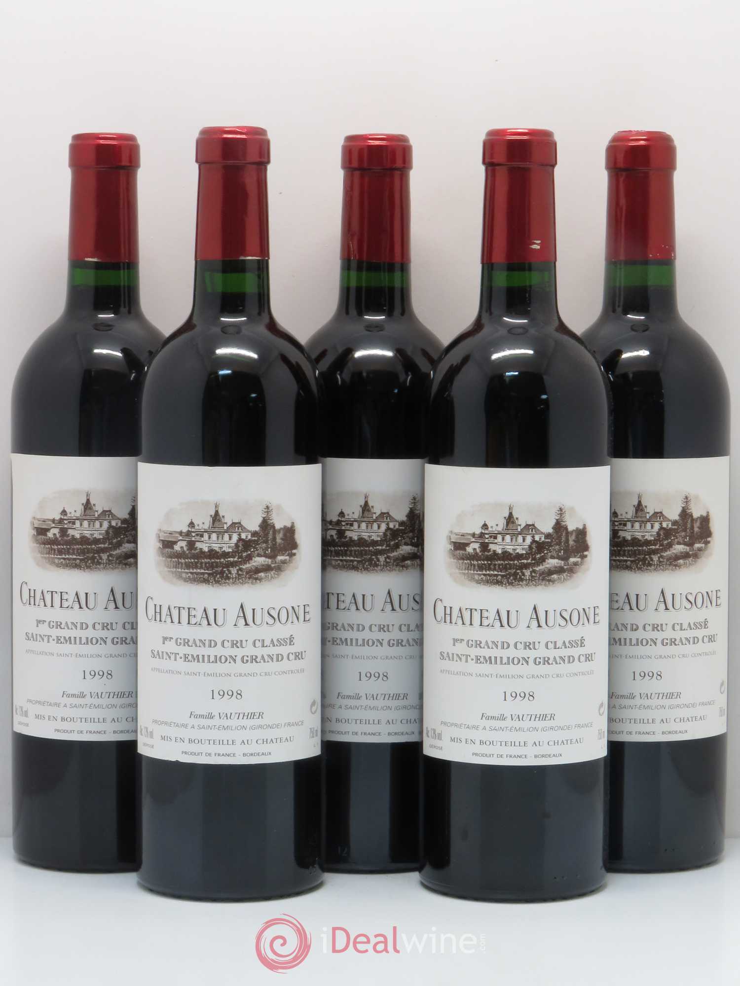 Château Ausone 1er Grand Cru Classé A 1998 - Lot de 5 bouteilles - 0