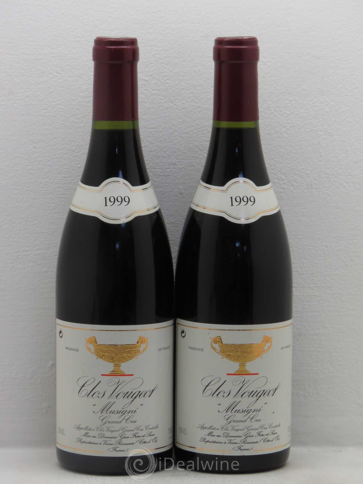Clos de Vougeot Grand Cru Musigni Gros Frère & Soeur 1999 - Lot de 2 bouteilles - 0
