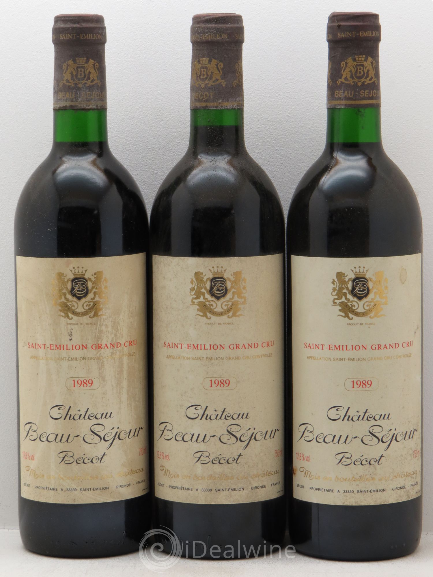 Château Beau-Séjour Bécot 1er Grand Cru Classé B 1989 - Lot de 3 bouteilles - 0