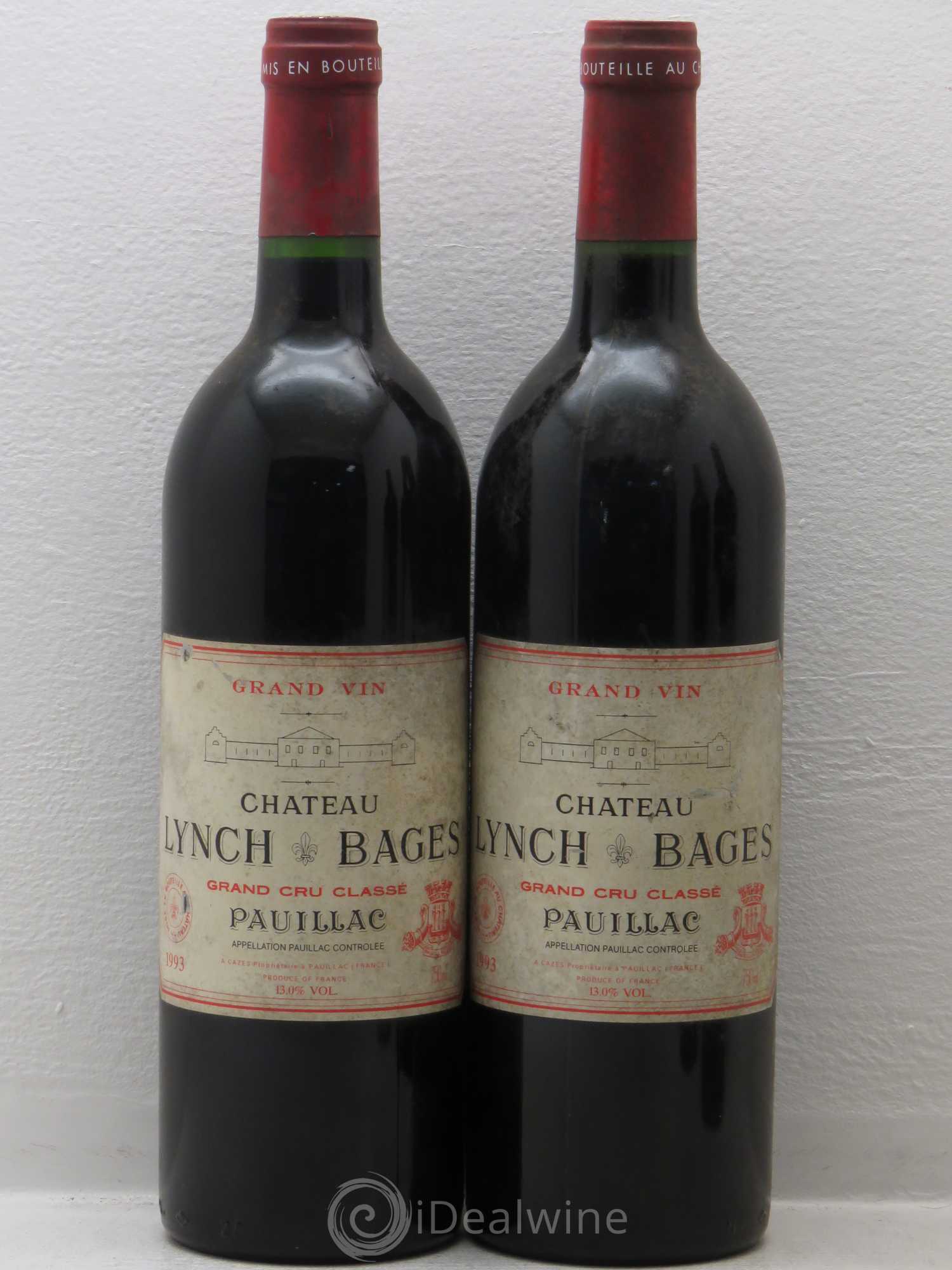 Château Lynch Bages 5ème Grand Cru Classé 1993 - Lot de 4 bouteilles - 1