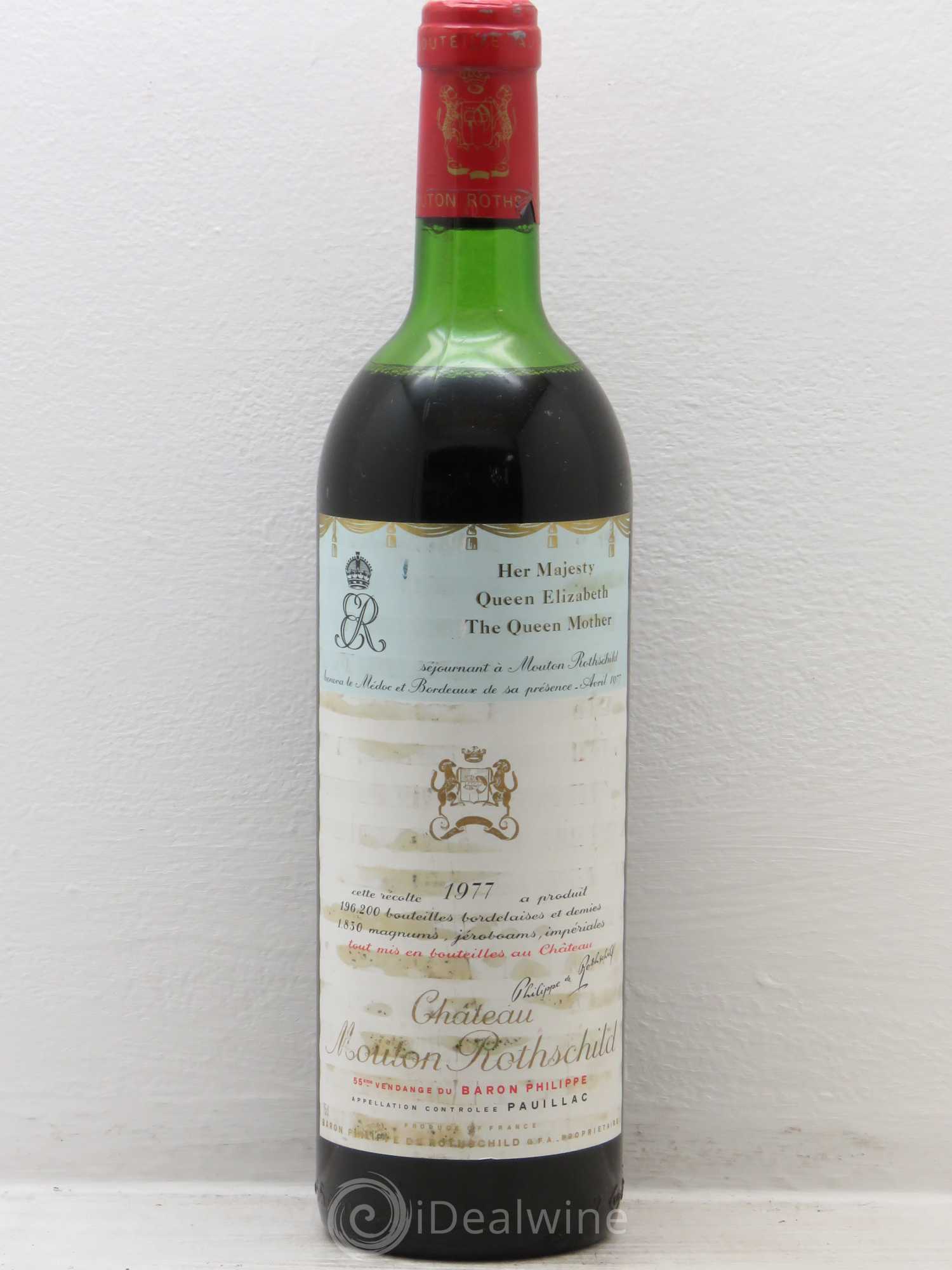 Château Mouton Rothschild 1er Grand Cru Classé 1977 - Lot de 1 bouteille - 0