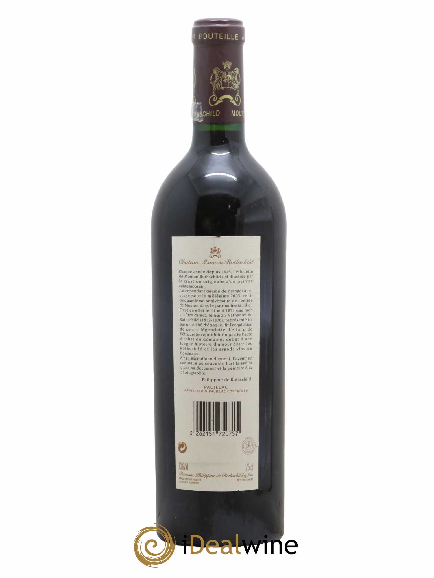 Château Mouton Rothschild 1er Grand Cru Classé 2003 - Lot de 1 bouteille - 1