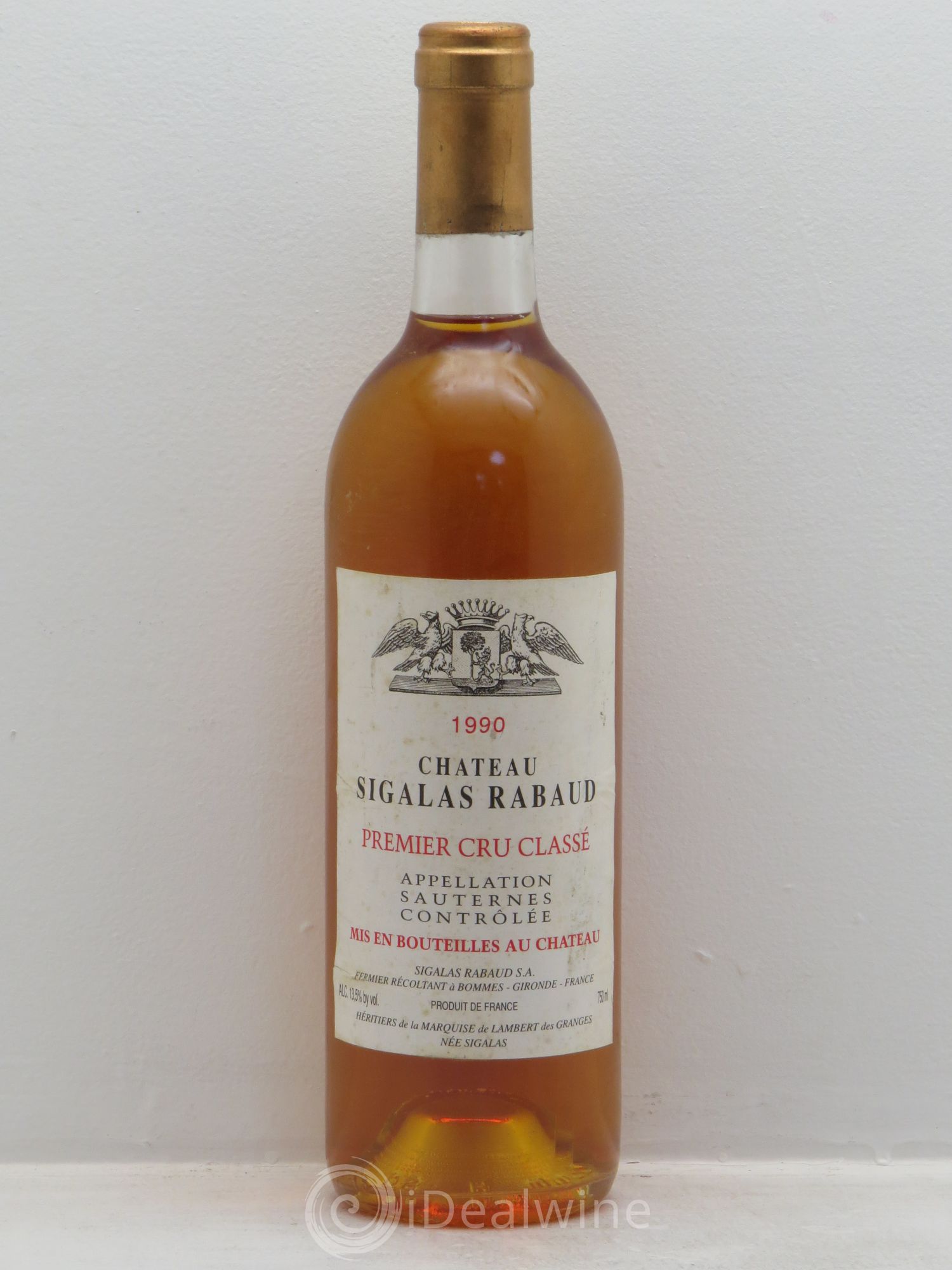 Château Sigalas Rabaud 1er Grand Cru Classé 1990 - Lotto di 1 bottiglia - 0