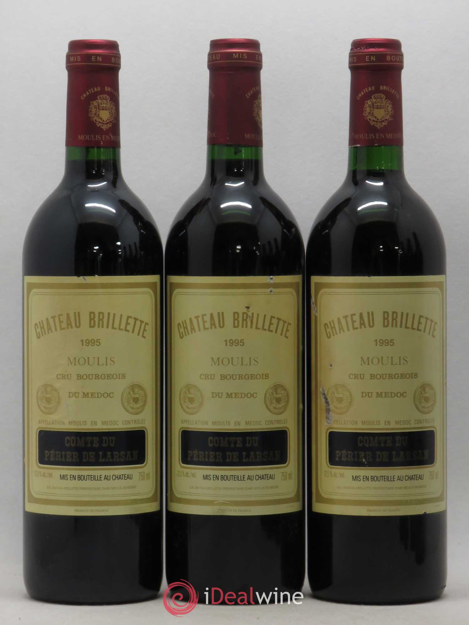 Château Brillette Cru Bourgeois (sans prix de réserve) 1995 - Lot de 6 bouteilles - 1