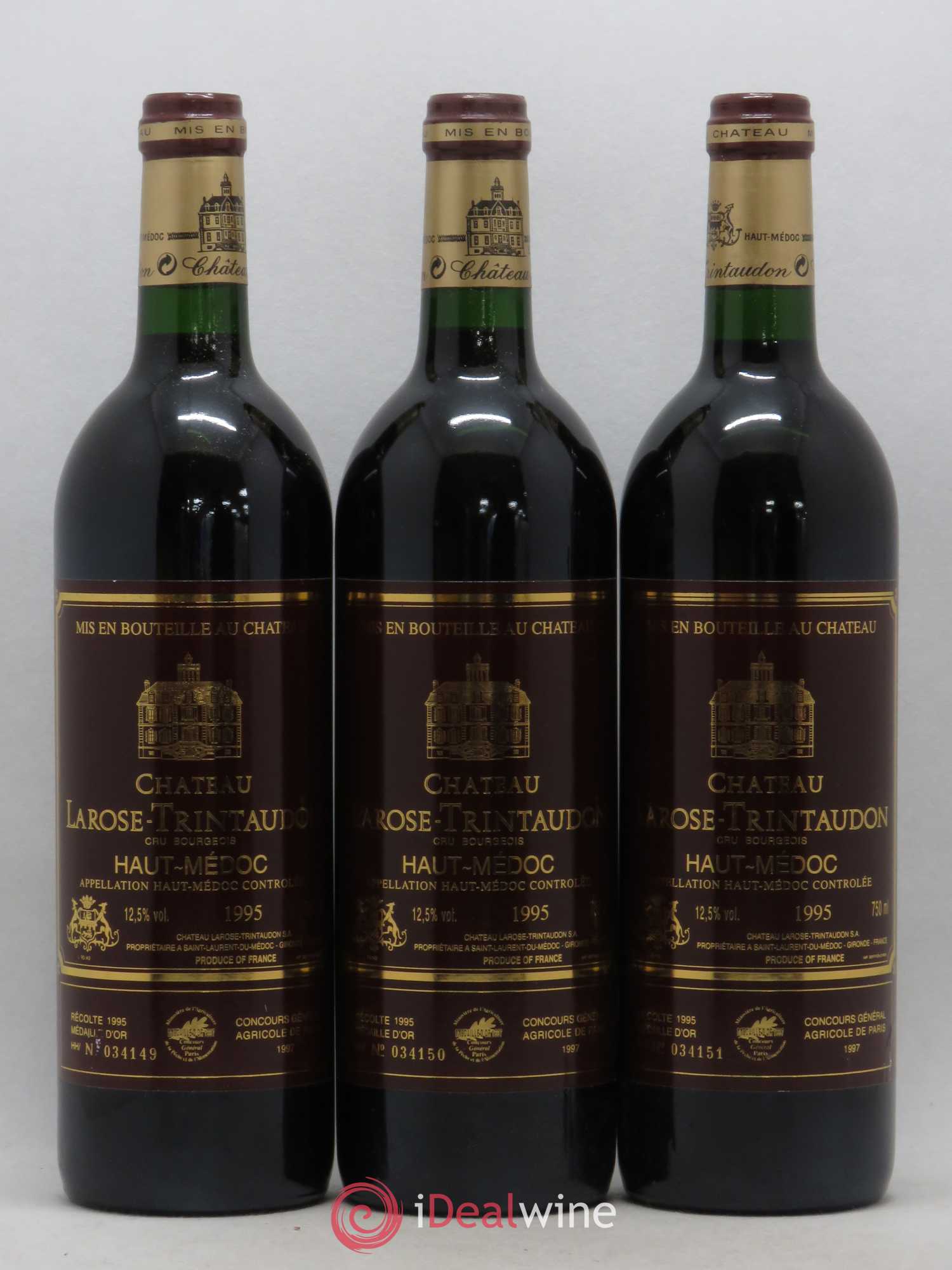 Château Larose Trintaudon Cru Bourgeois (sans prix de réserve) 1995 - Lot de 3 bouteilles - 0