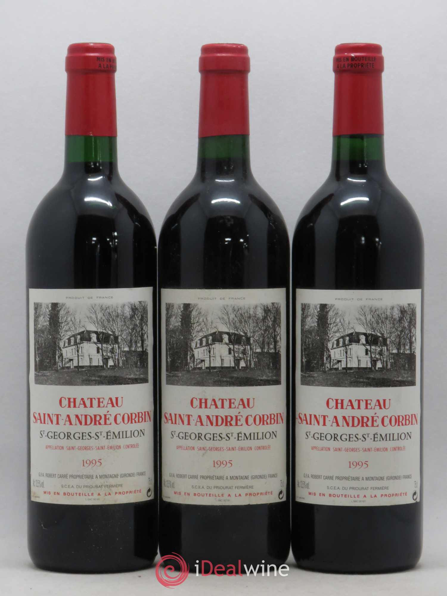 Saint-Georges-Saint-Émilion Château Saint Andre Corbin (sans prix de réserve) 1995 - Posten von 3 Flaschen - 0