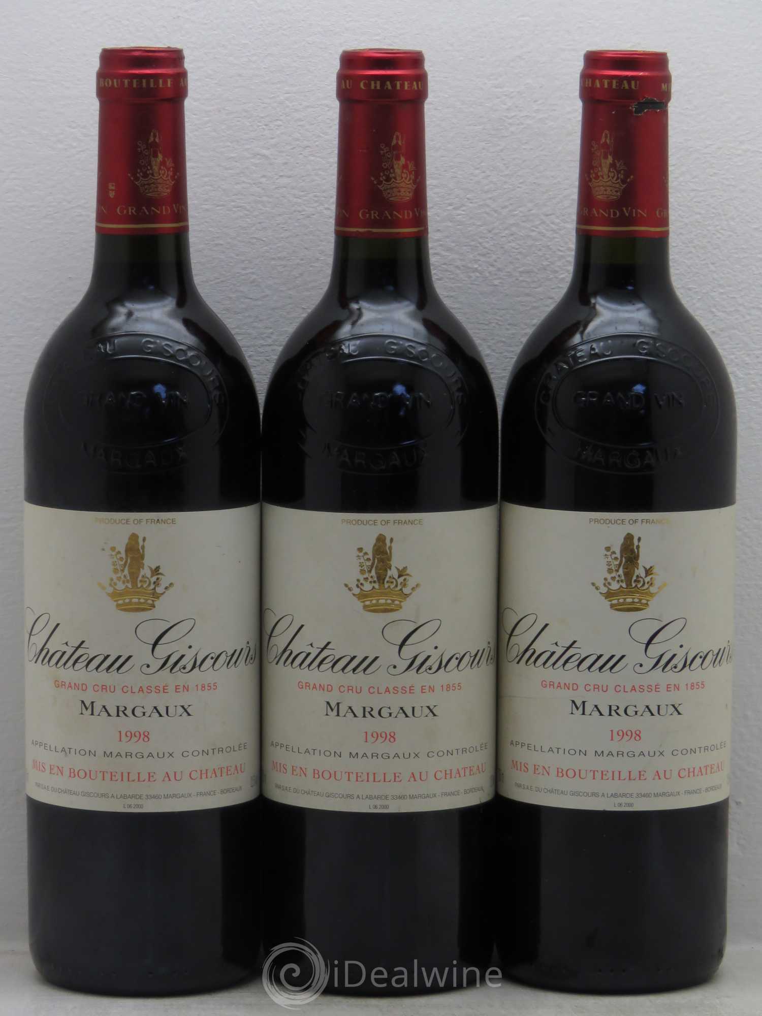 Château Giscours 3ème Grand Cru Classé 1998 - Lot de 3 bouteilles - 0