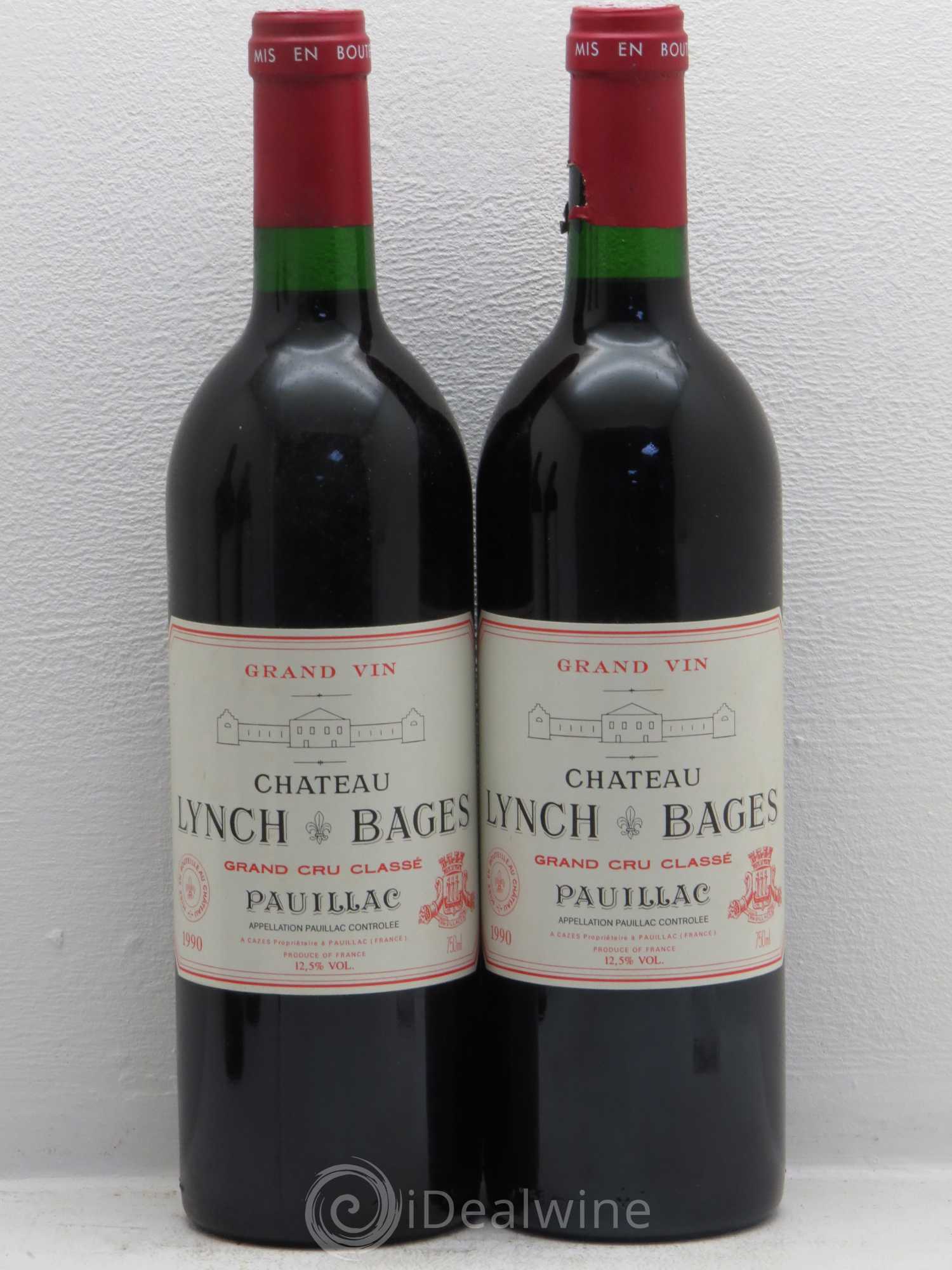 Château Lynch Bages 5ème Grand Cru Classé 1990 - Lot de 4 bouteilles - 1