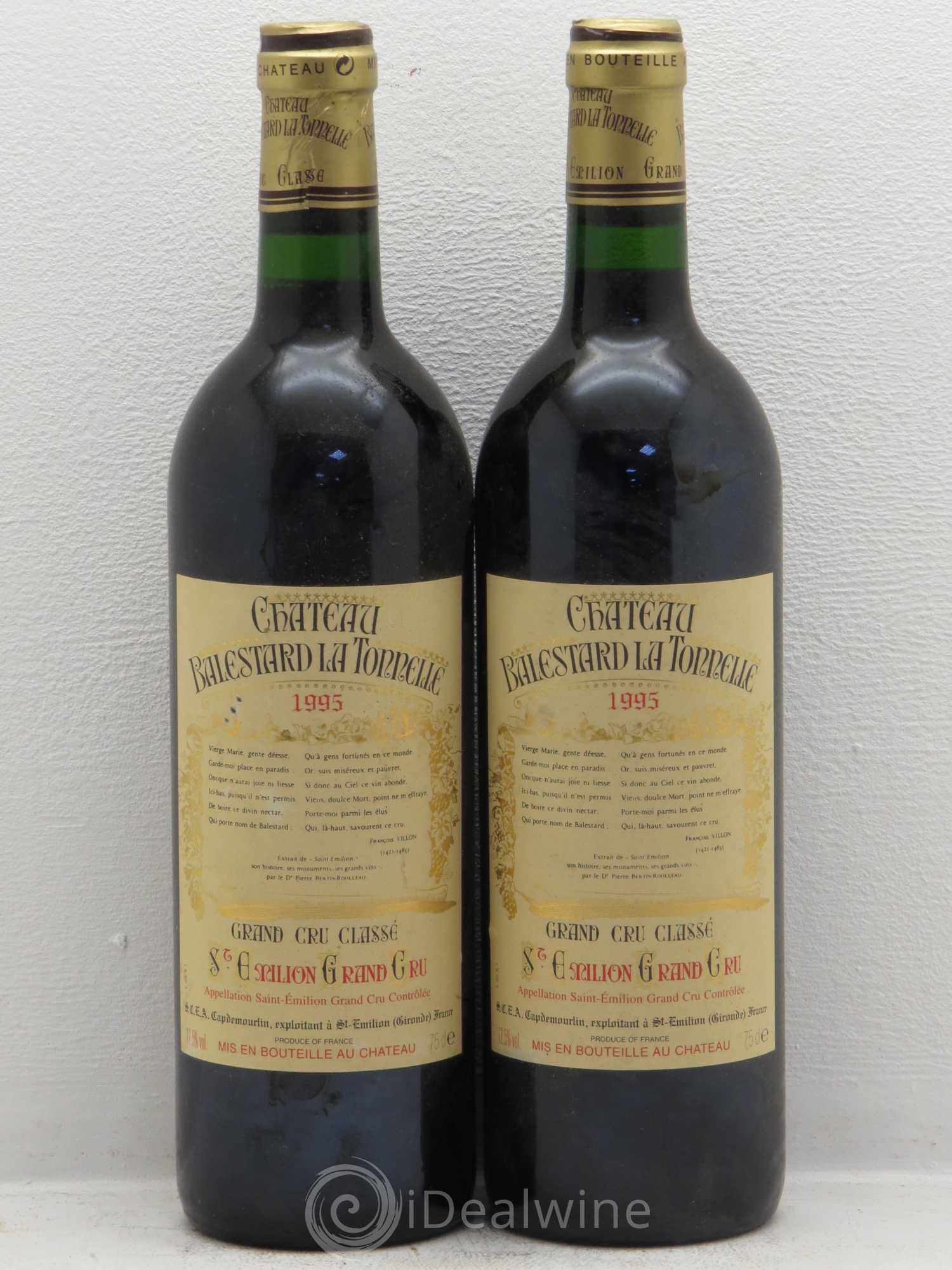 Château Balestard 1995 - Lot de 5 bouteilles - 2