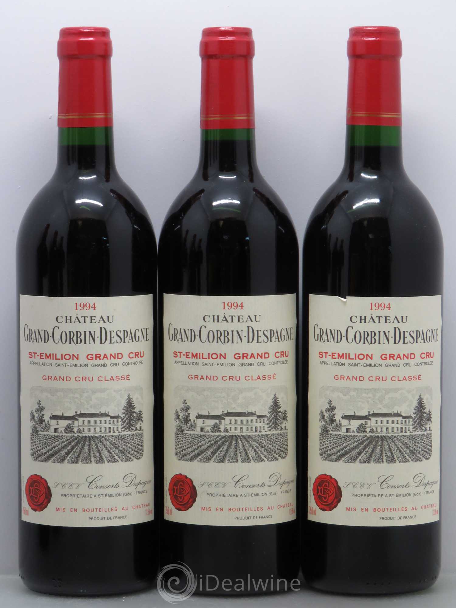 Château Grand Corbin Grand Cru Classé 1994 - Lot de 6 bouteilles - 1