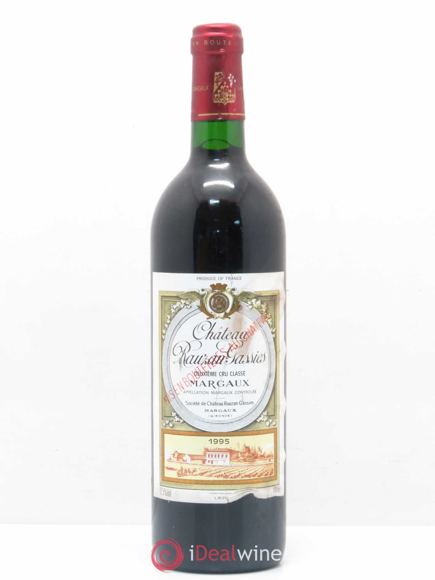 Château Rauzan-Gassies 2ème Grand Cru Classé 1995 - Lot de 1 bouteille - 0