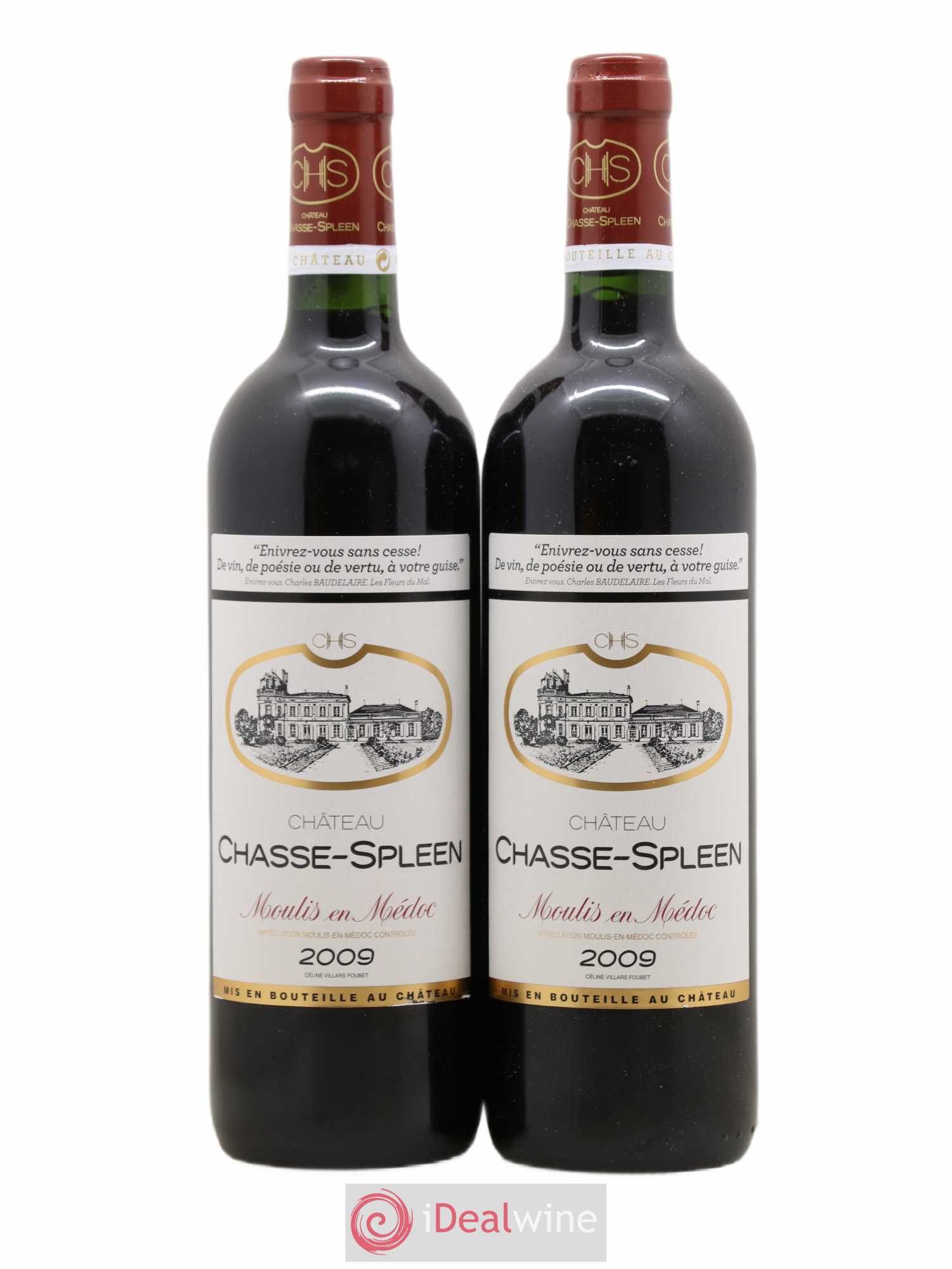 Château Chasse Spleen 2009 - Lot de 2 bouteilles - 0
