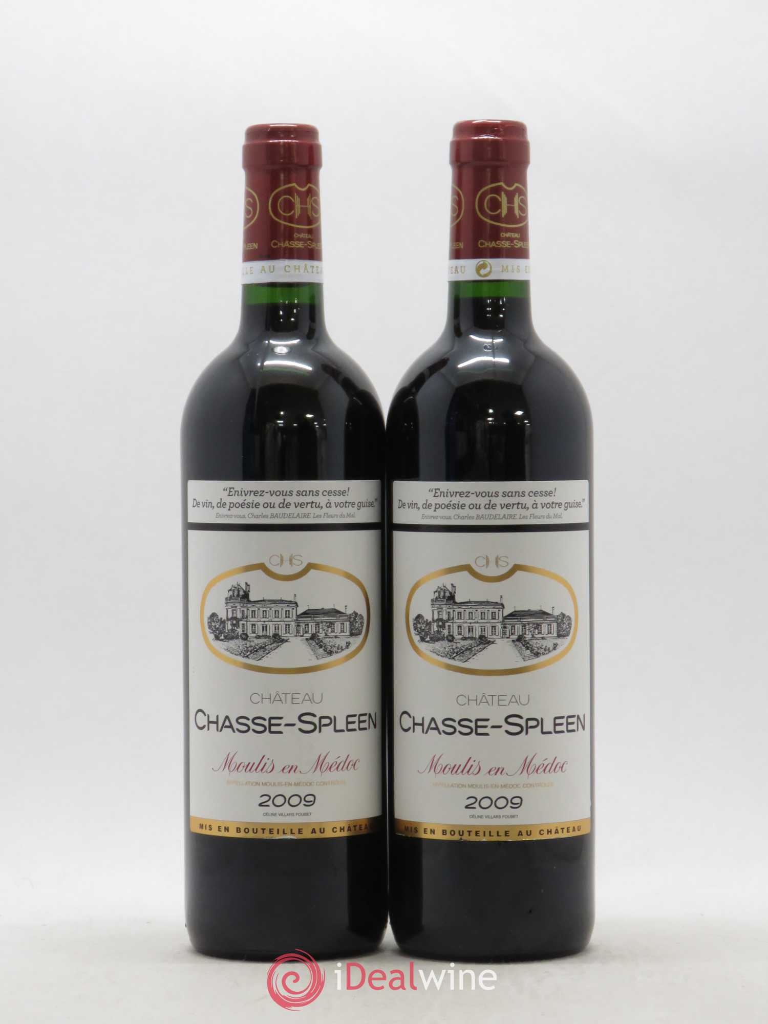 Château Chasse Spleen 2009 - Lot de 2 bouteilles - 0