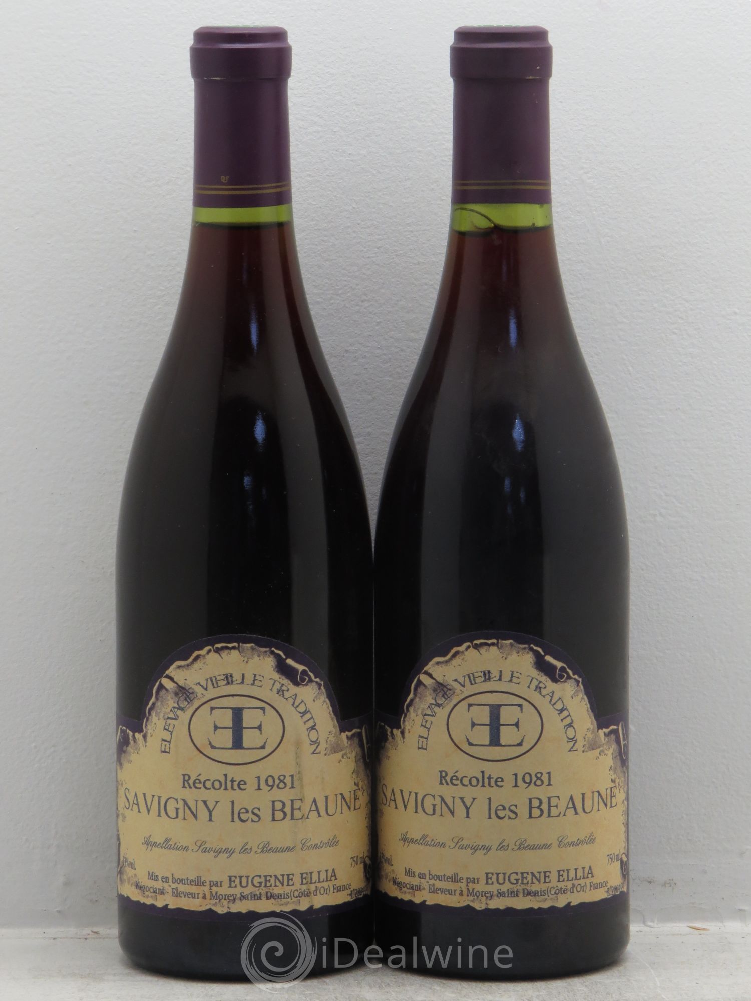 Savigny-lès-Beaune Eugène Ellia 1981 - Lot de 2 bouteilles - 0