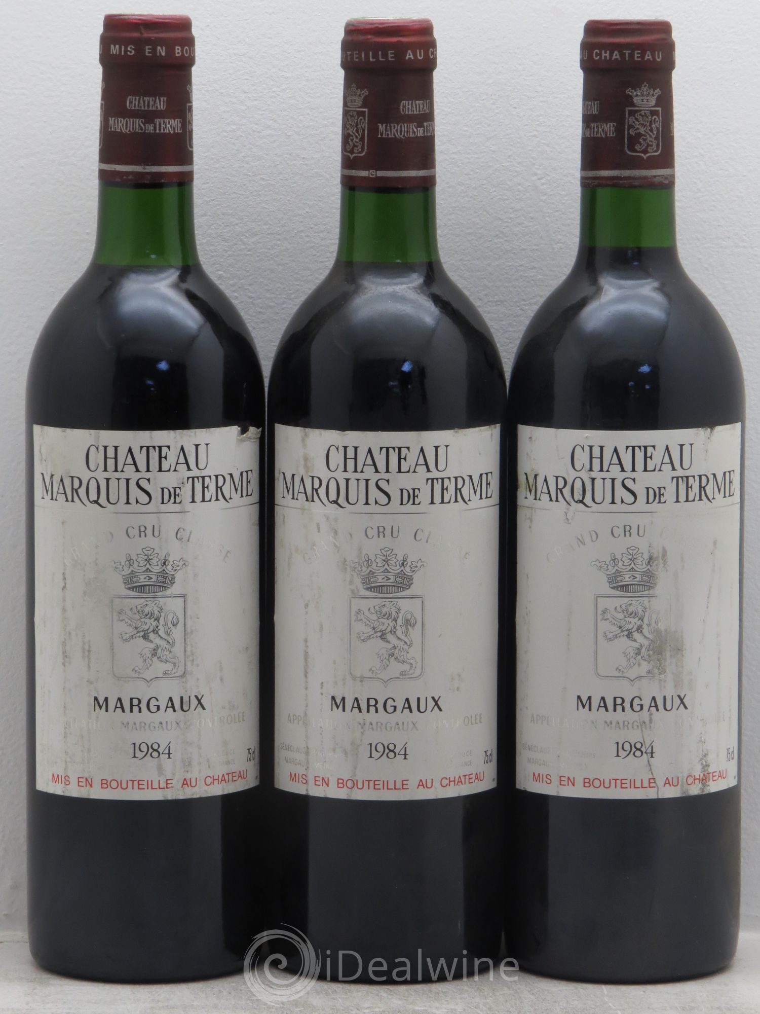 Château Marquis de Terme 4ème Grand Cru Classé 1984 - Lot de 3 bouteilles - 0