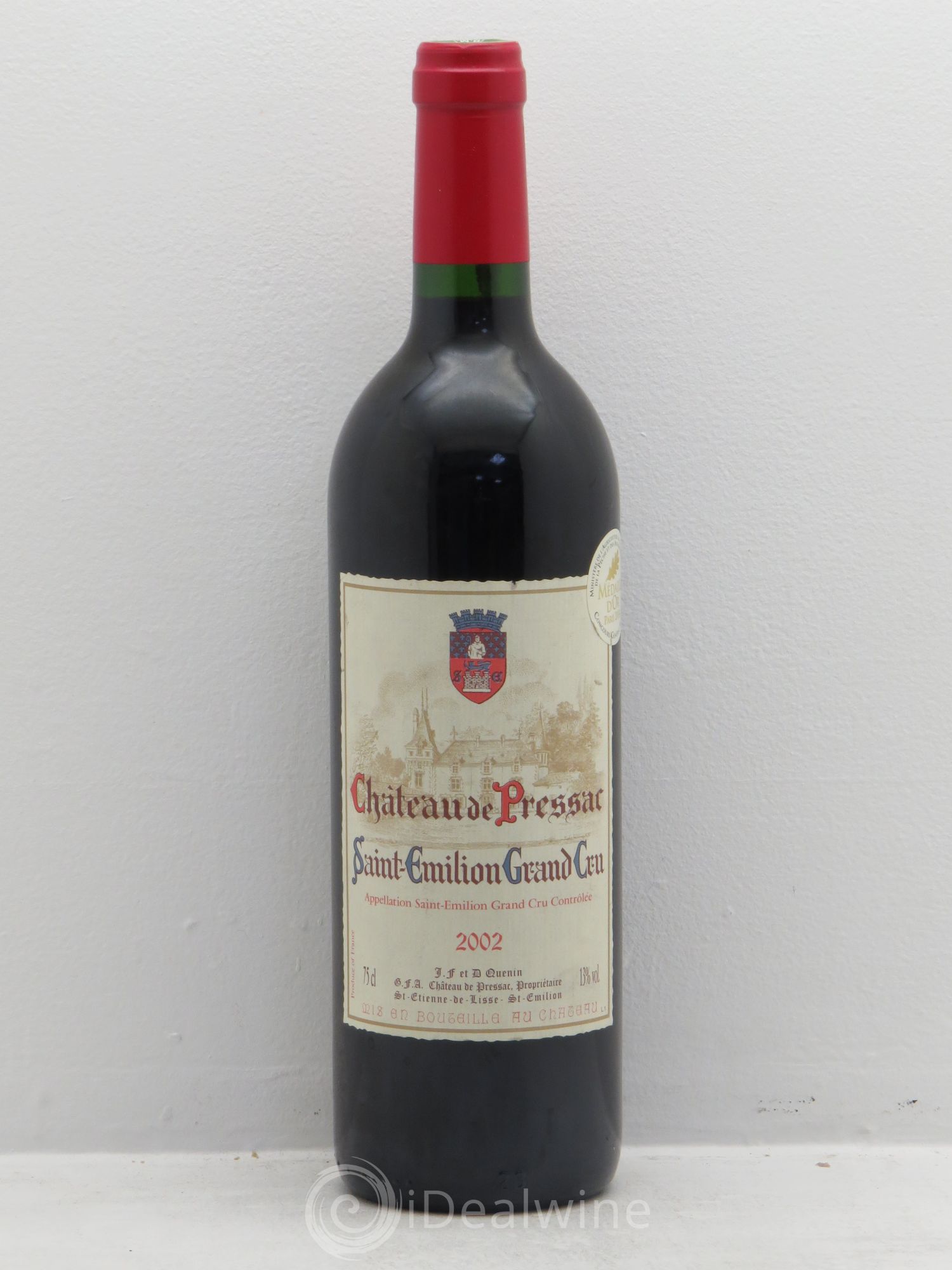 Château de Pressac Grand Cru Classé 2002 - Lot de 1 bouteille - 0