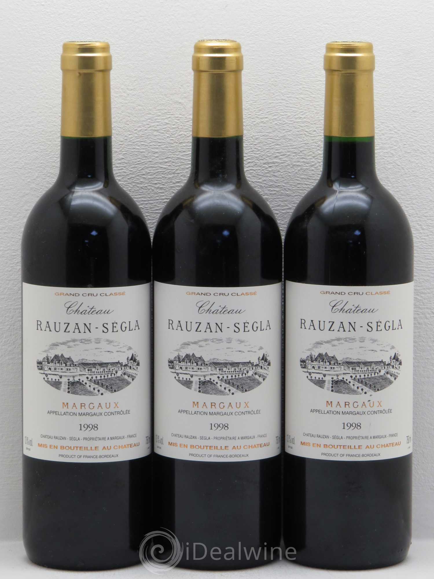 Château Rauzan Ségla Grand Cru Classé 1998 - Lot de 3 bouteilles - 0