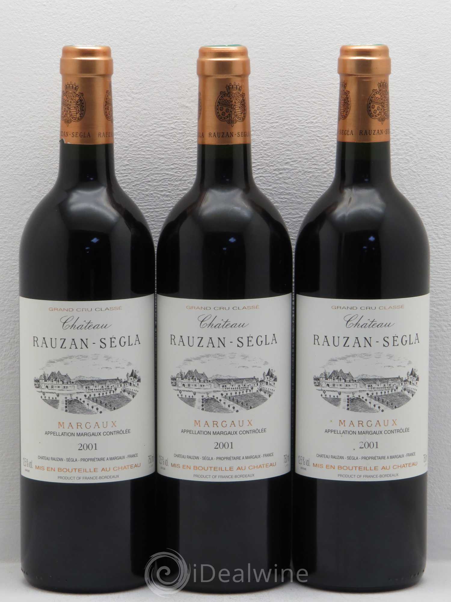 Château Rauzan Ségla Grand Cru Classé 2001 - Lot de 3 bouteilles - 0