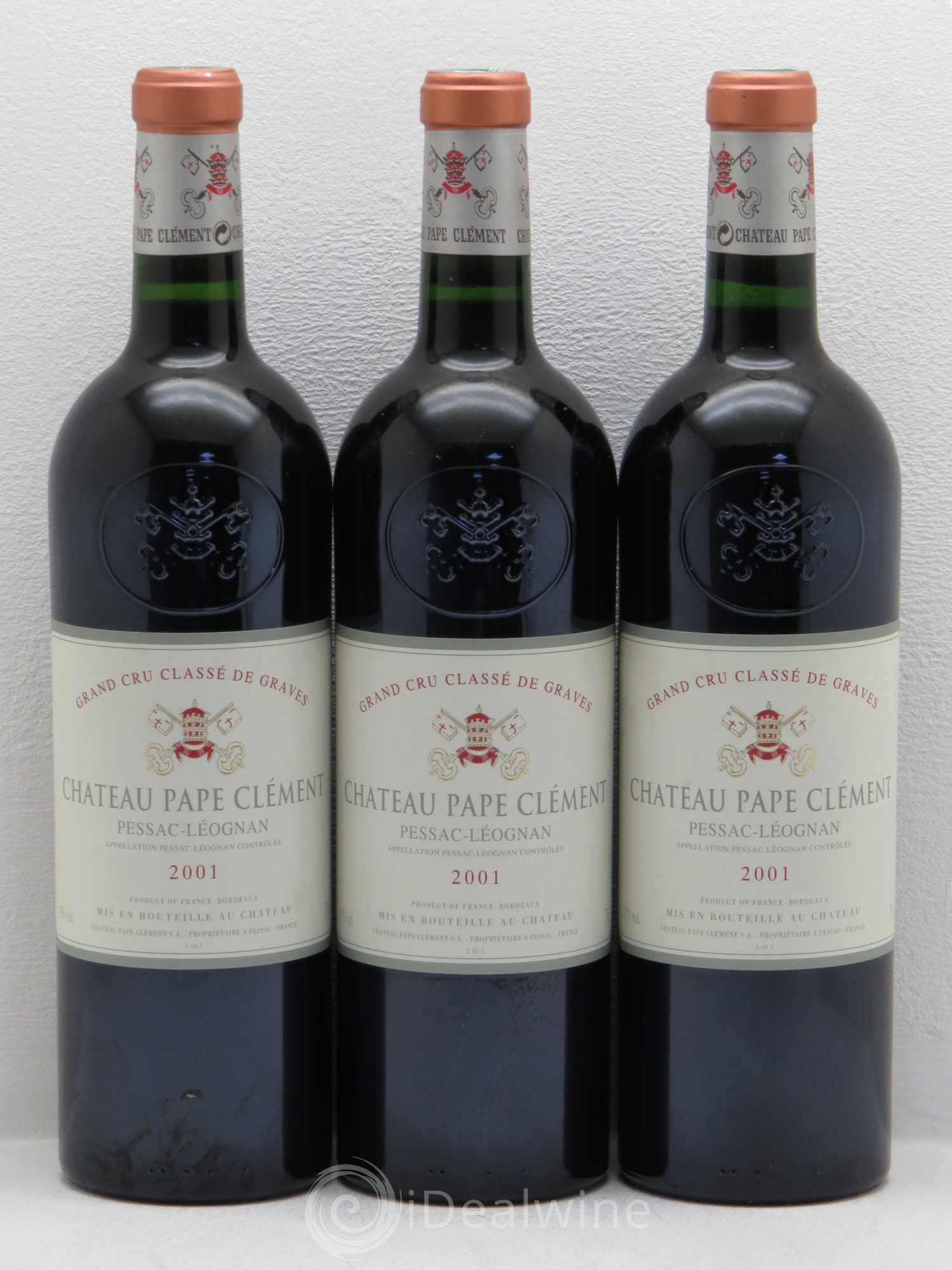Château Pape Clément Cru Classé de Graves 2001 - Lot de 3 bouteilles - 0